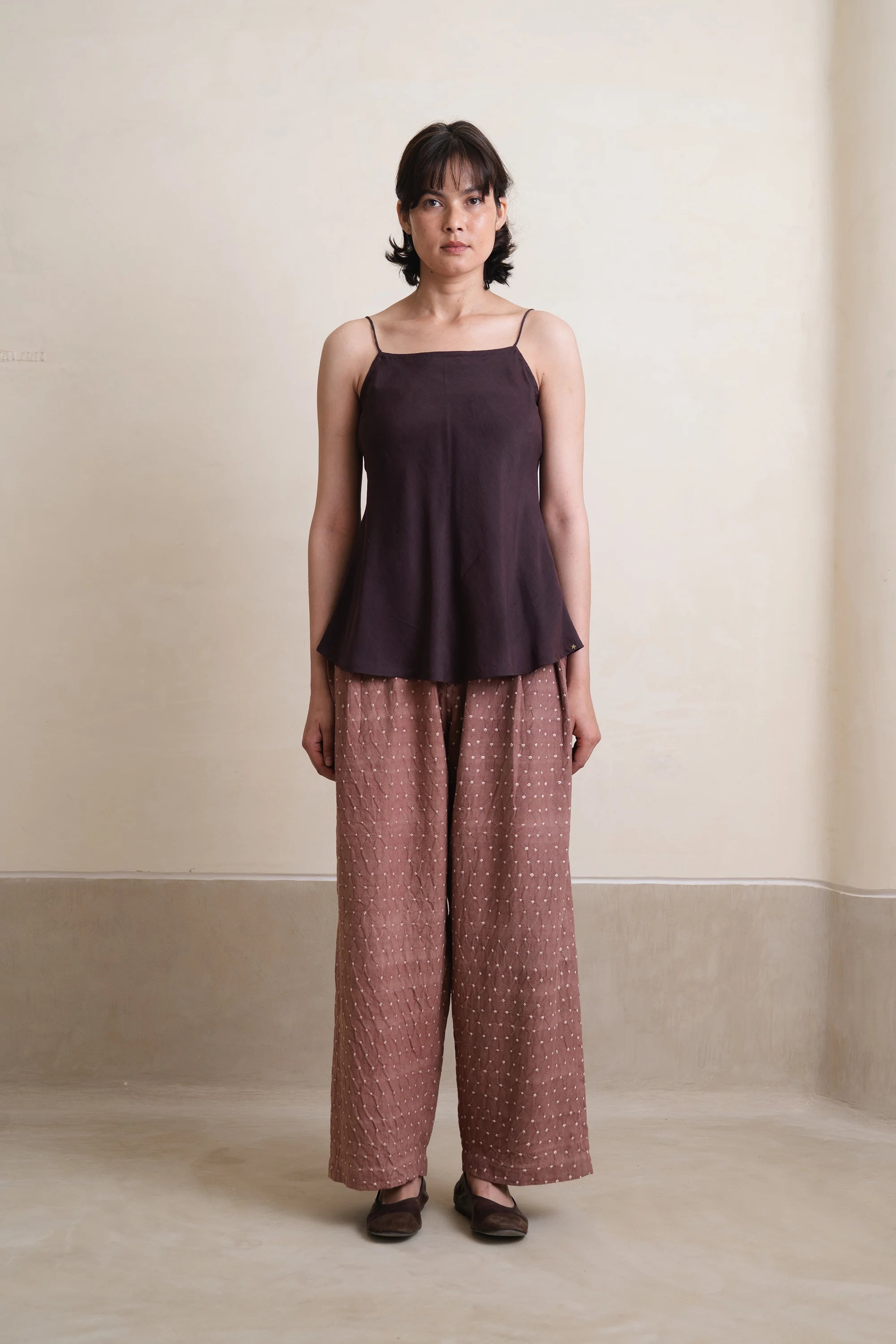 Purple-Red Silk Top
