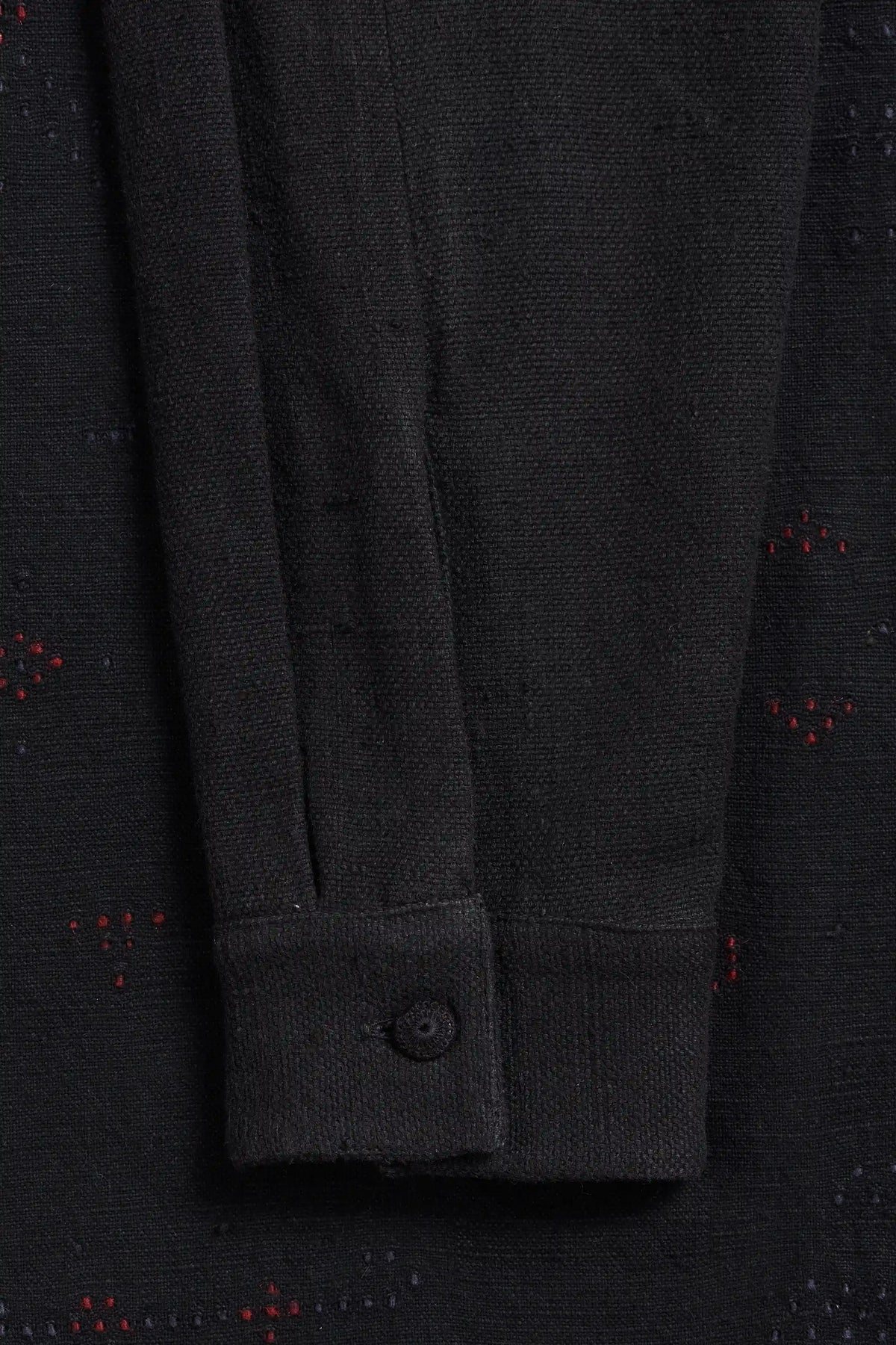 Fabric closeup with hand button