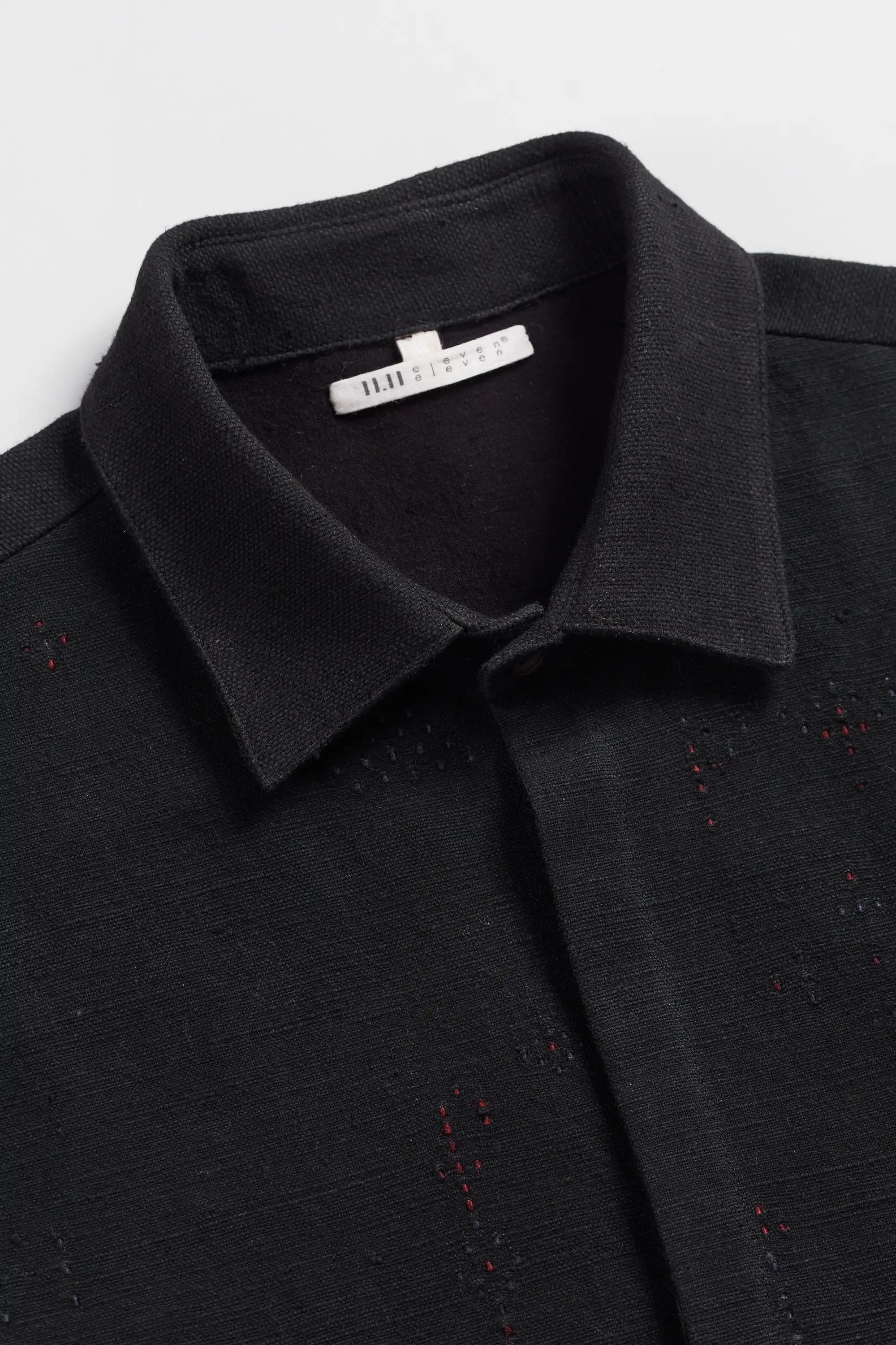 Fabric closeup with collar button