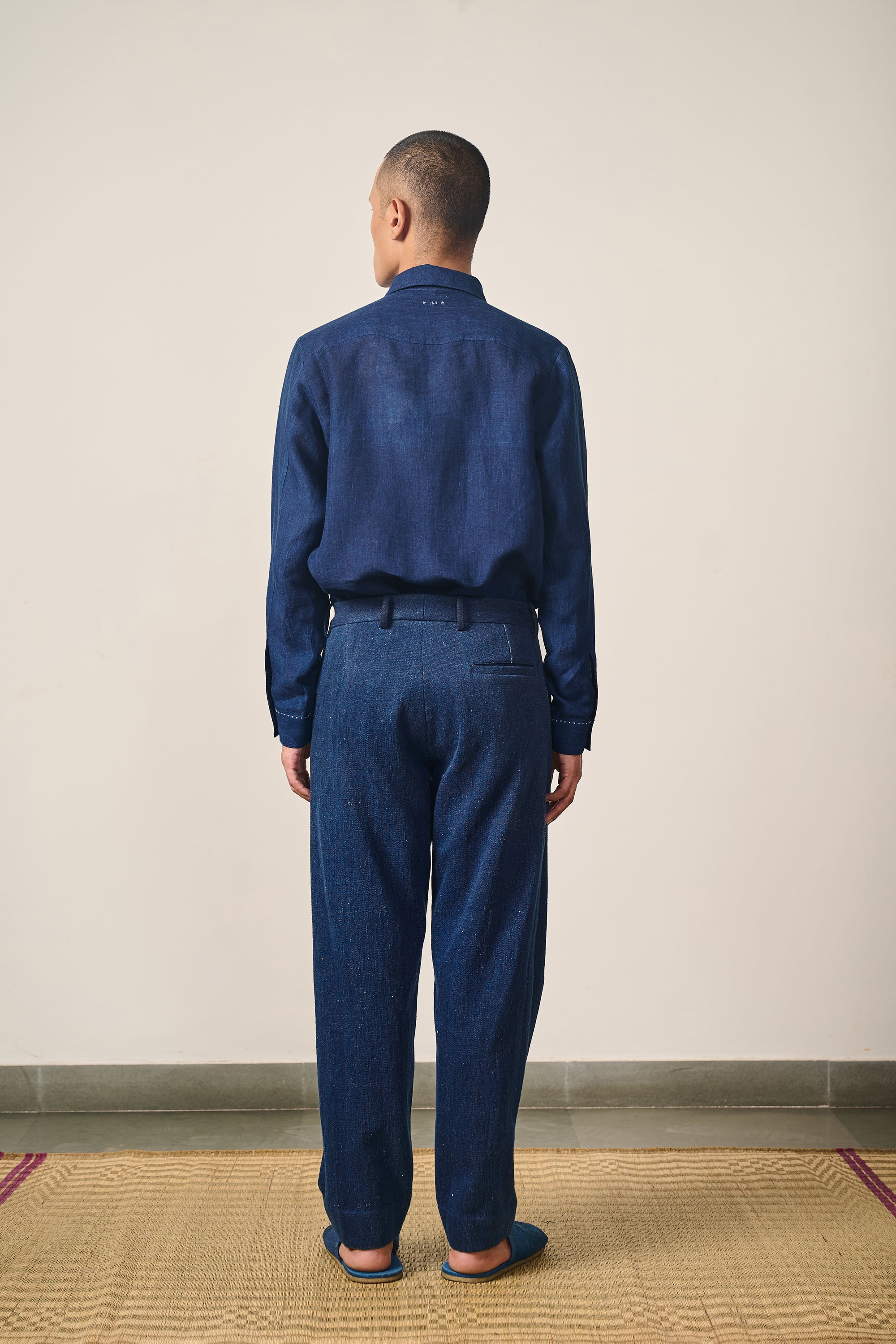 Linen Shirt in Natural Indigo