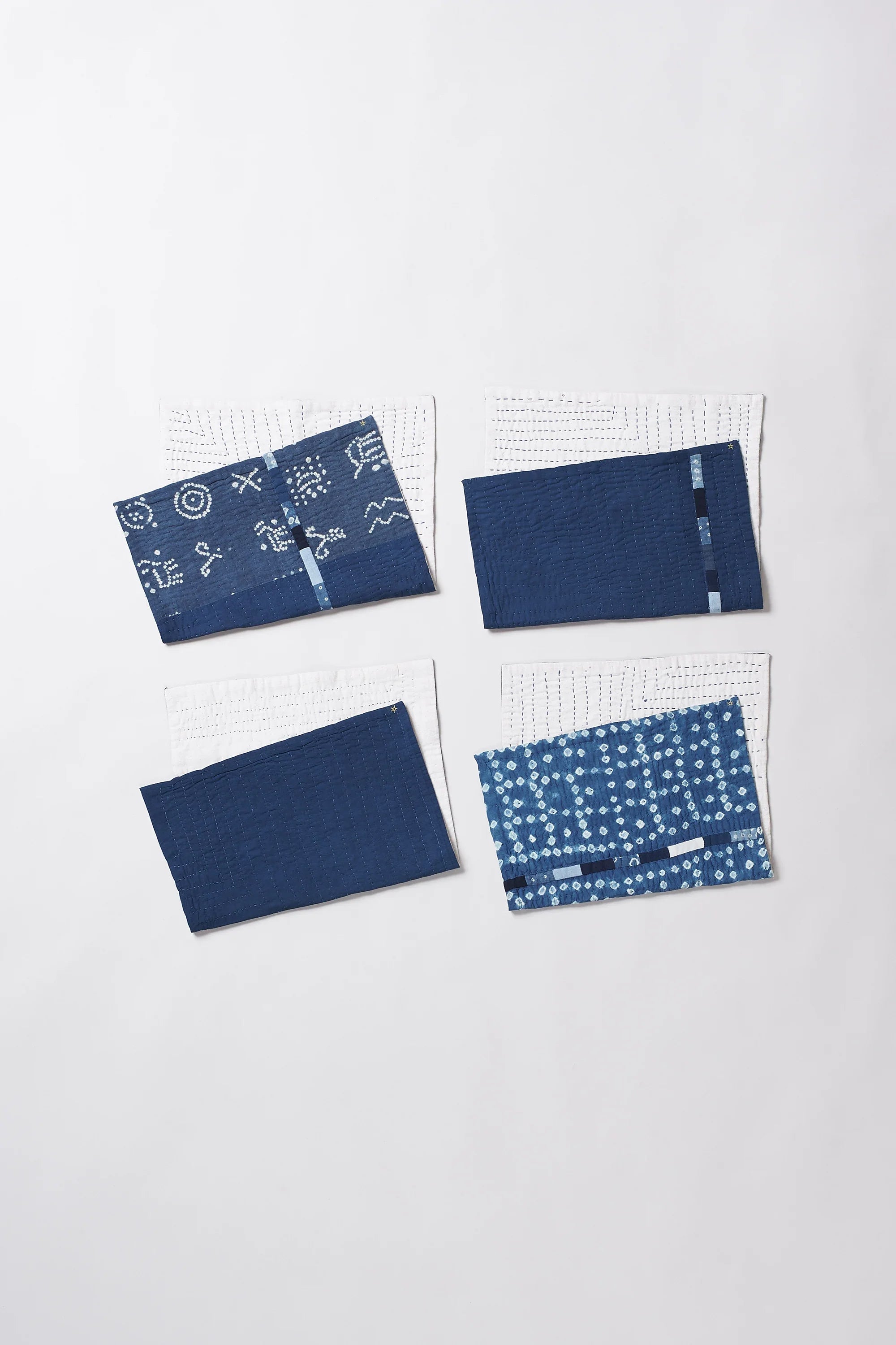Indigo Patchwork Placemat with Kantha