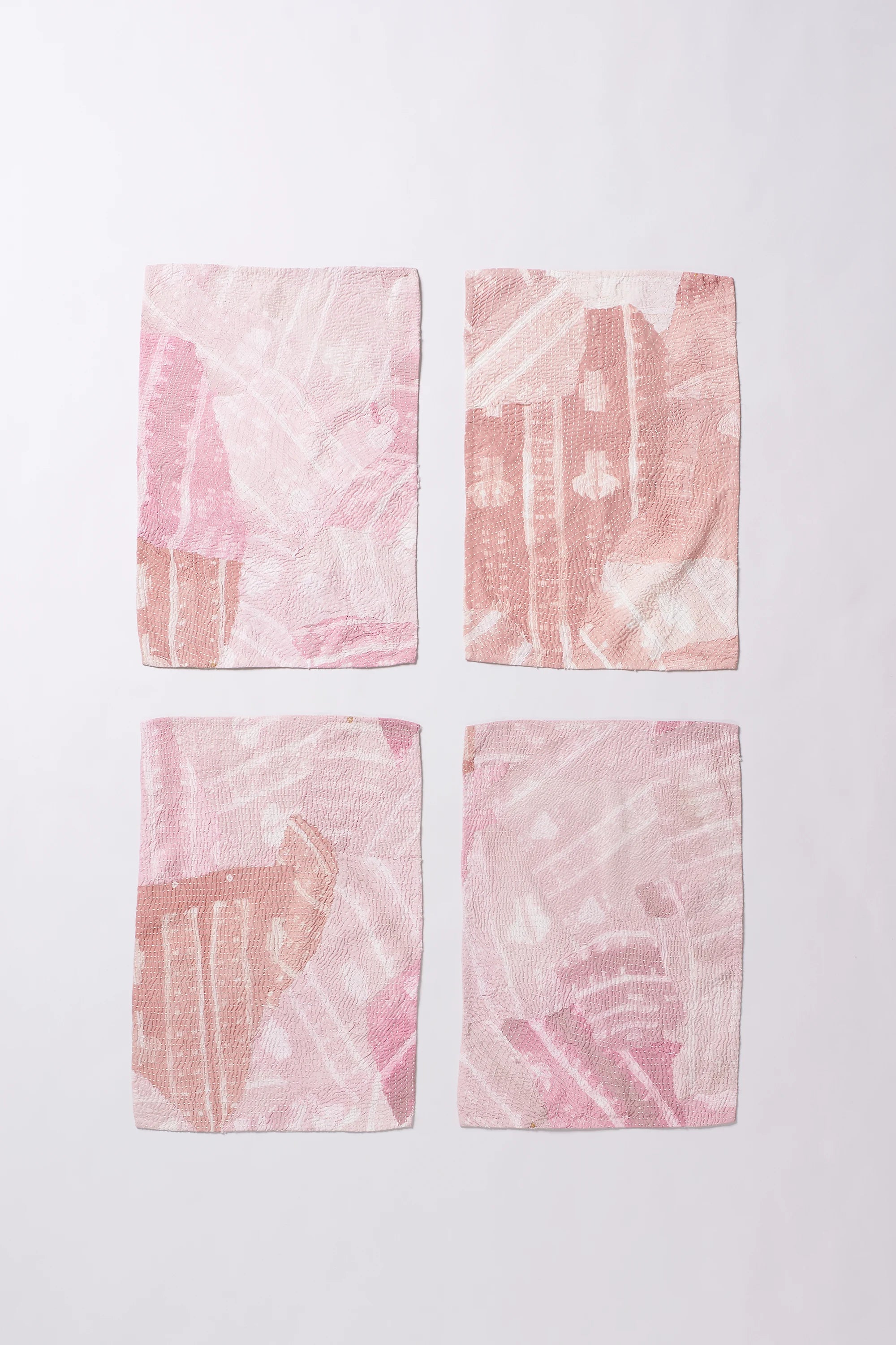 Chalk Pink Placemat with Kantha