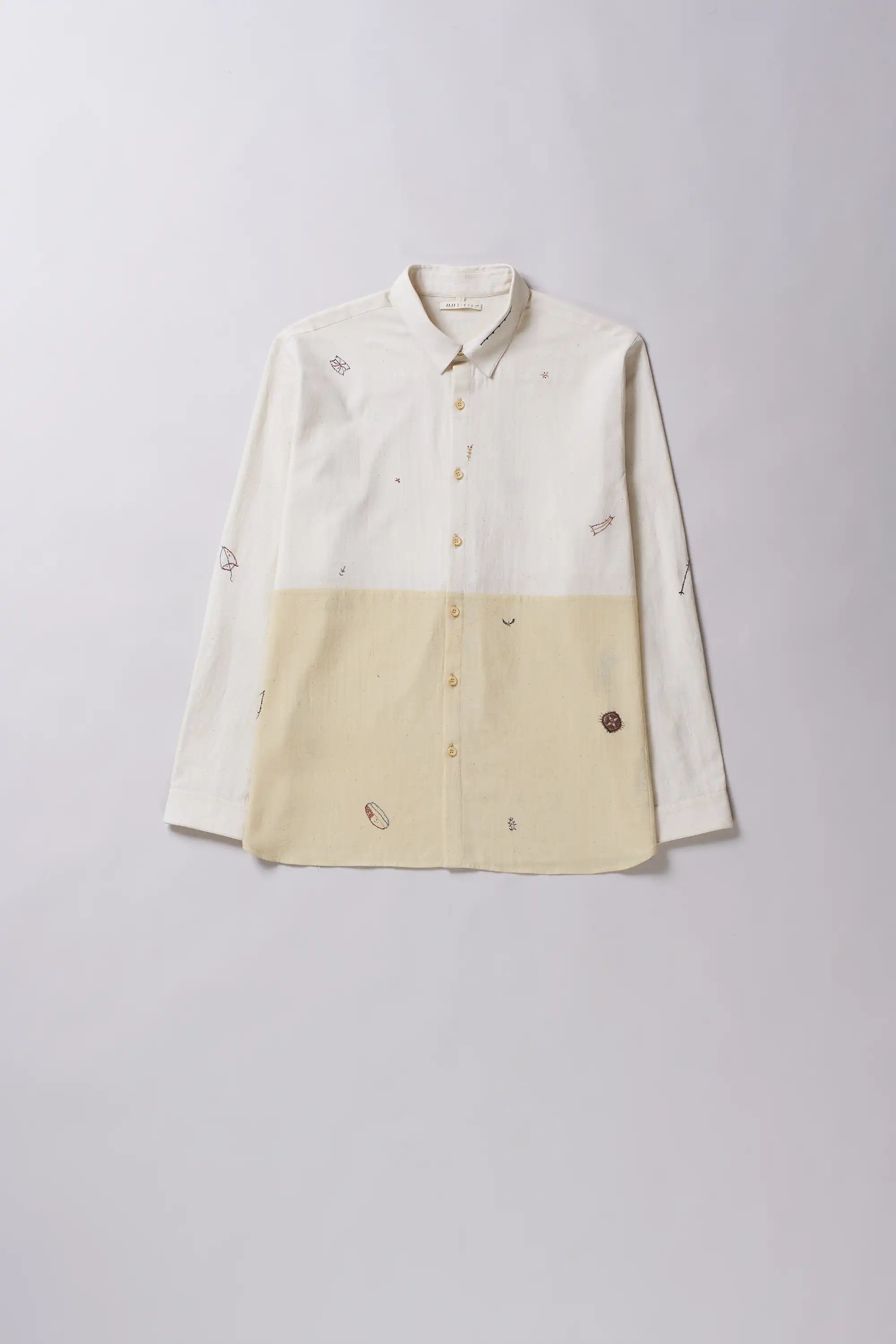 Ecru shirt with full-sleeves