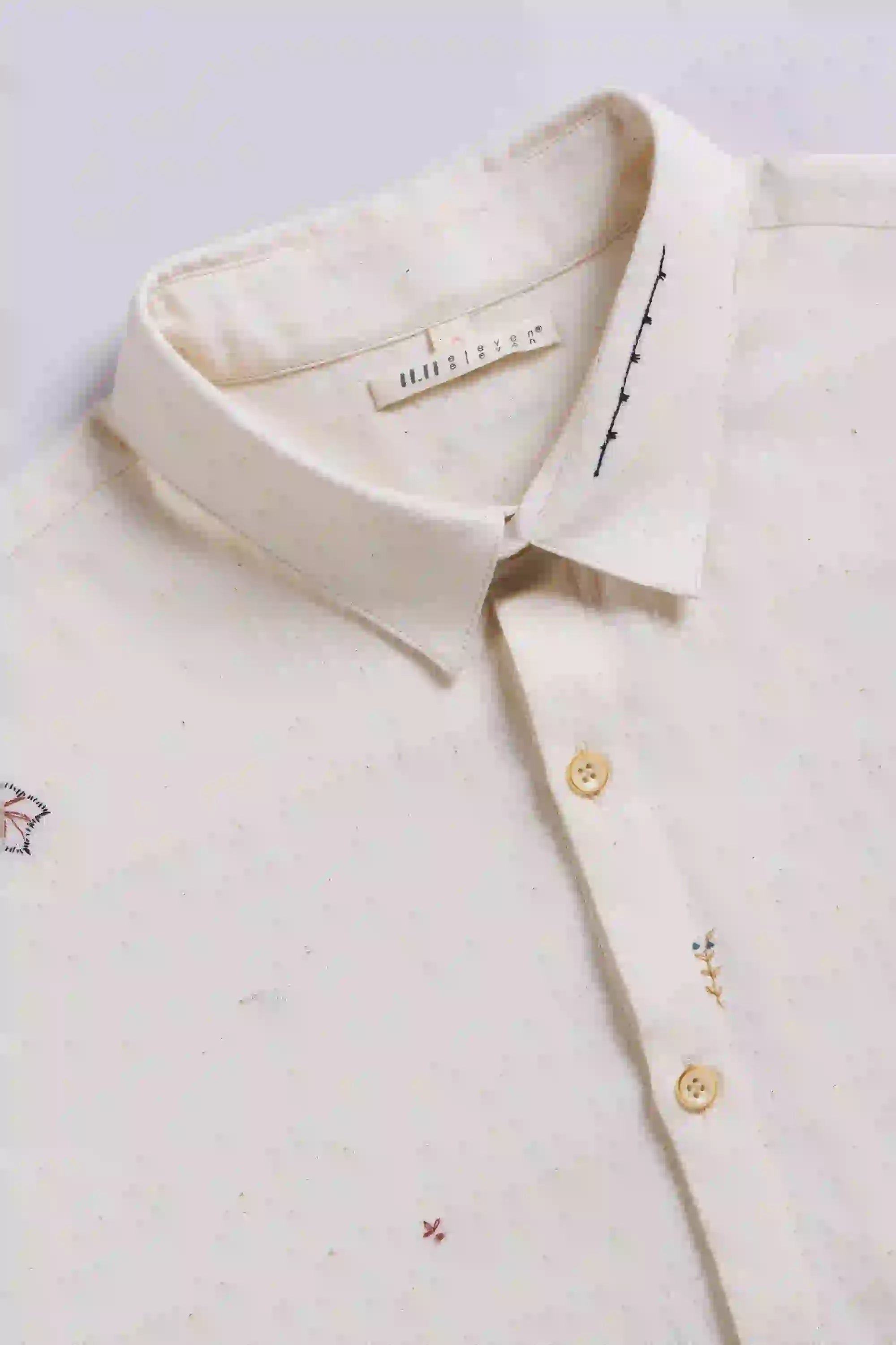 Fabric close-up with collar and buttons