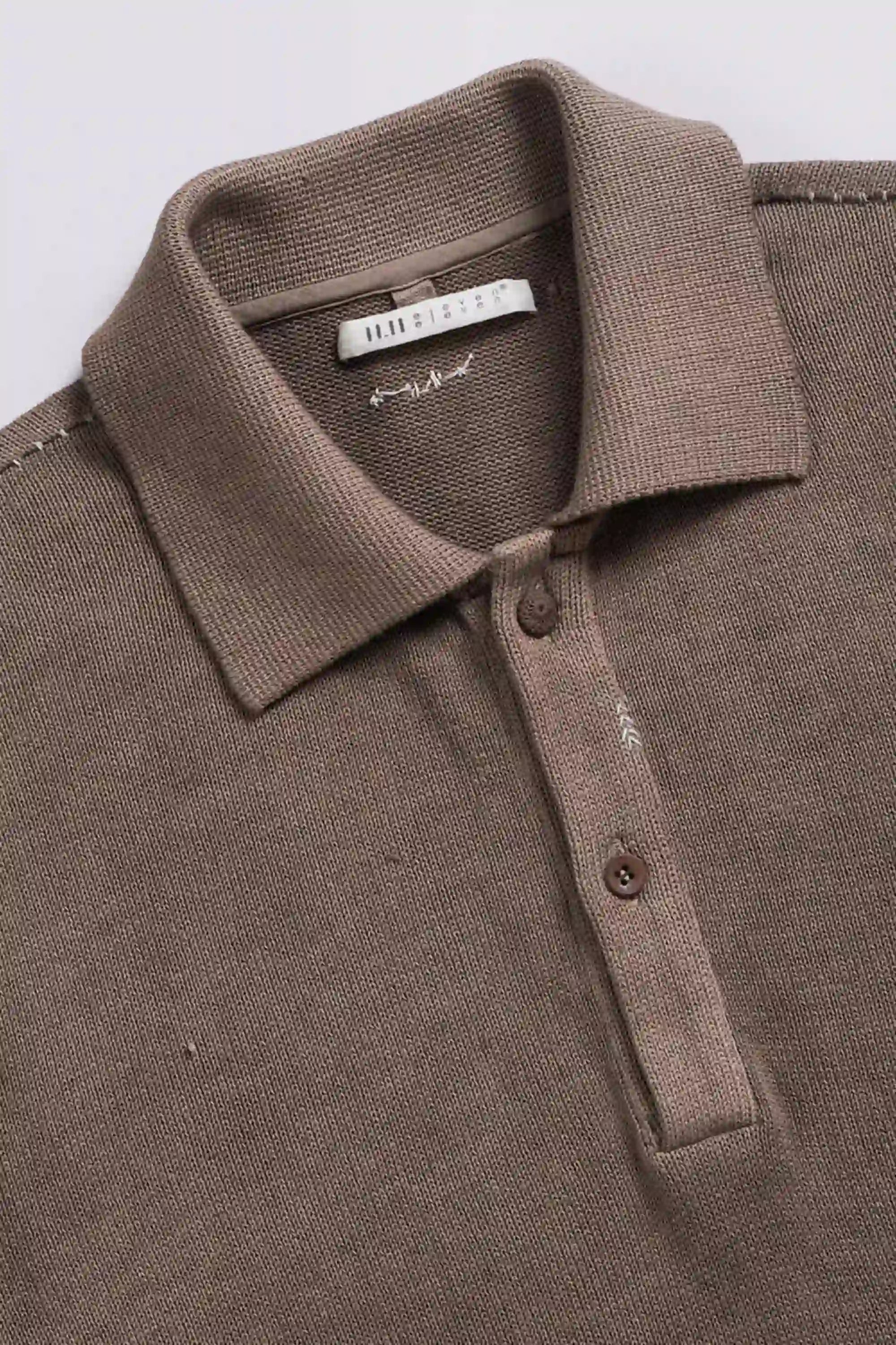 Fabric close-up with buttons and collar