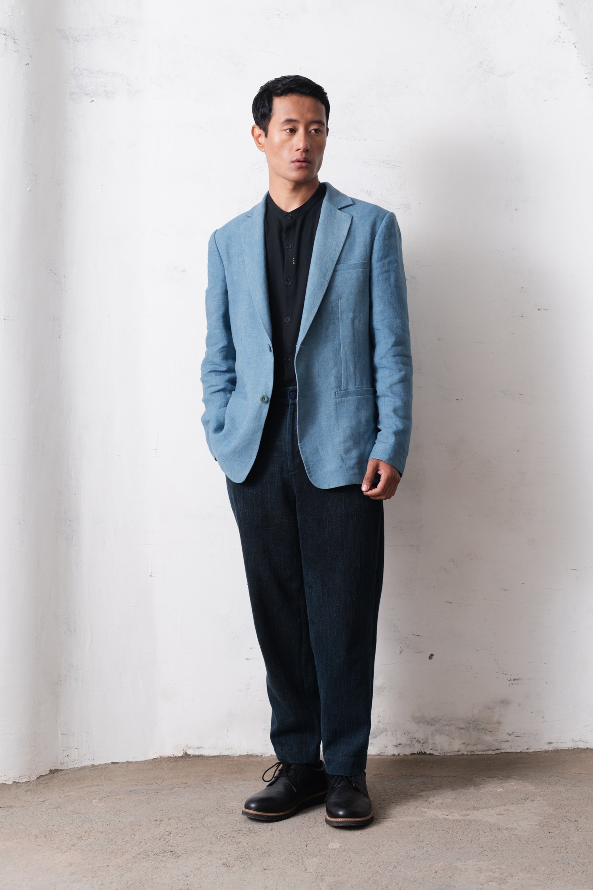 Powder Blue Classic Detailed Jacket