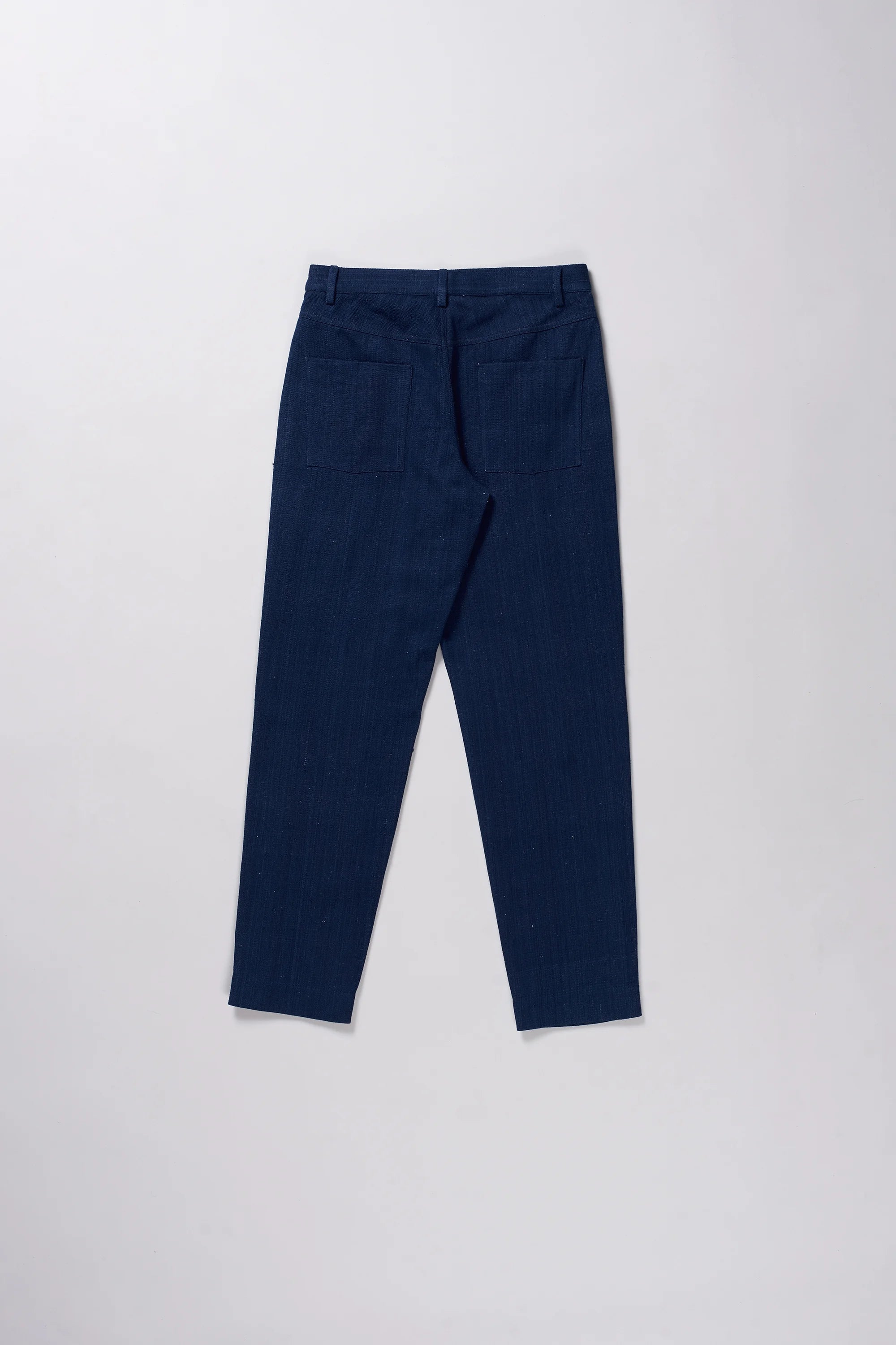 INDIGO DENIM PLEATED TROUSERS