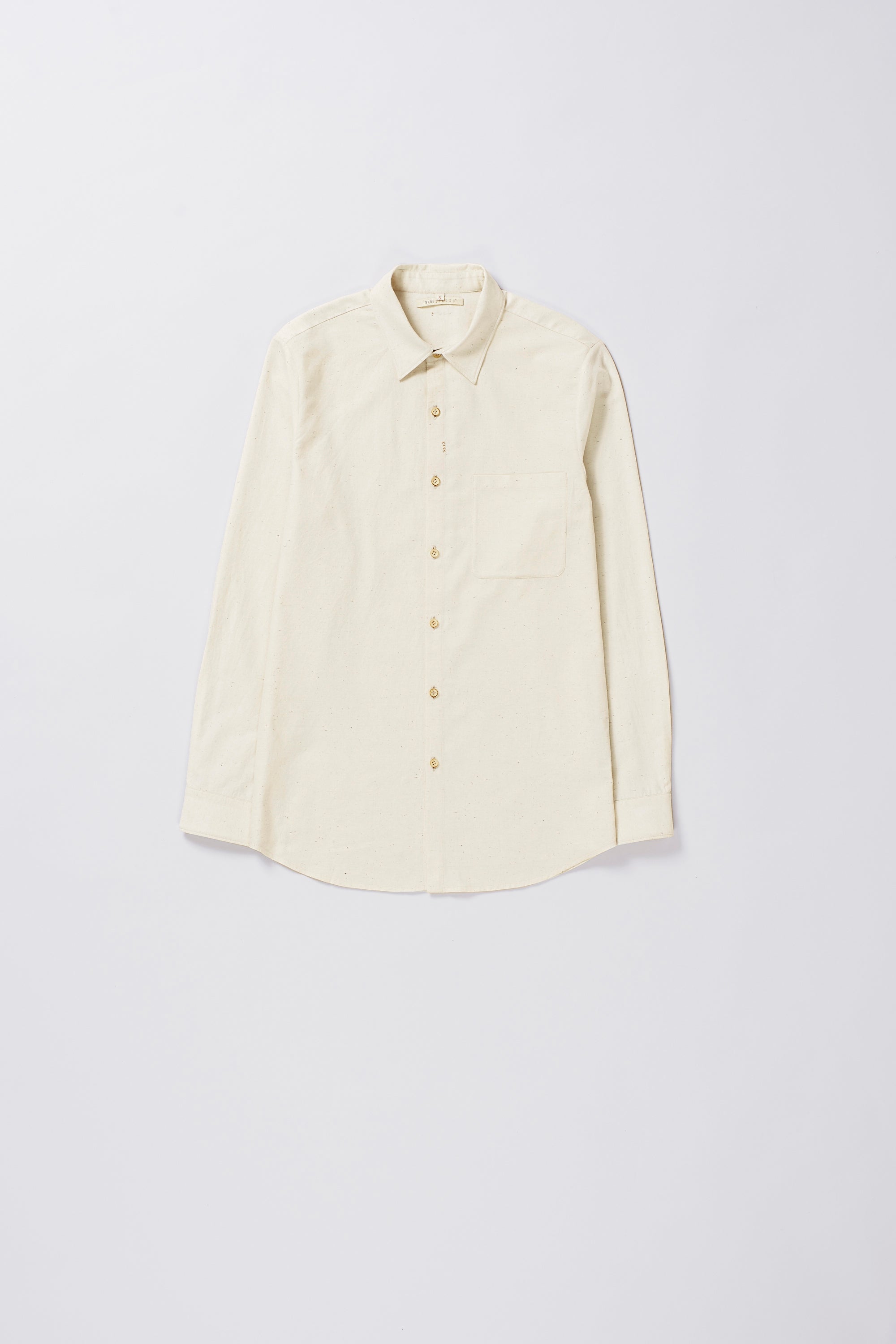 Front image of a ecru shirt
