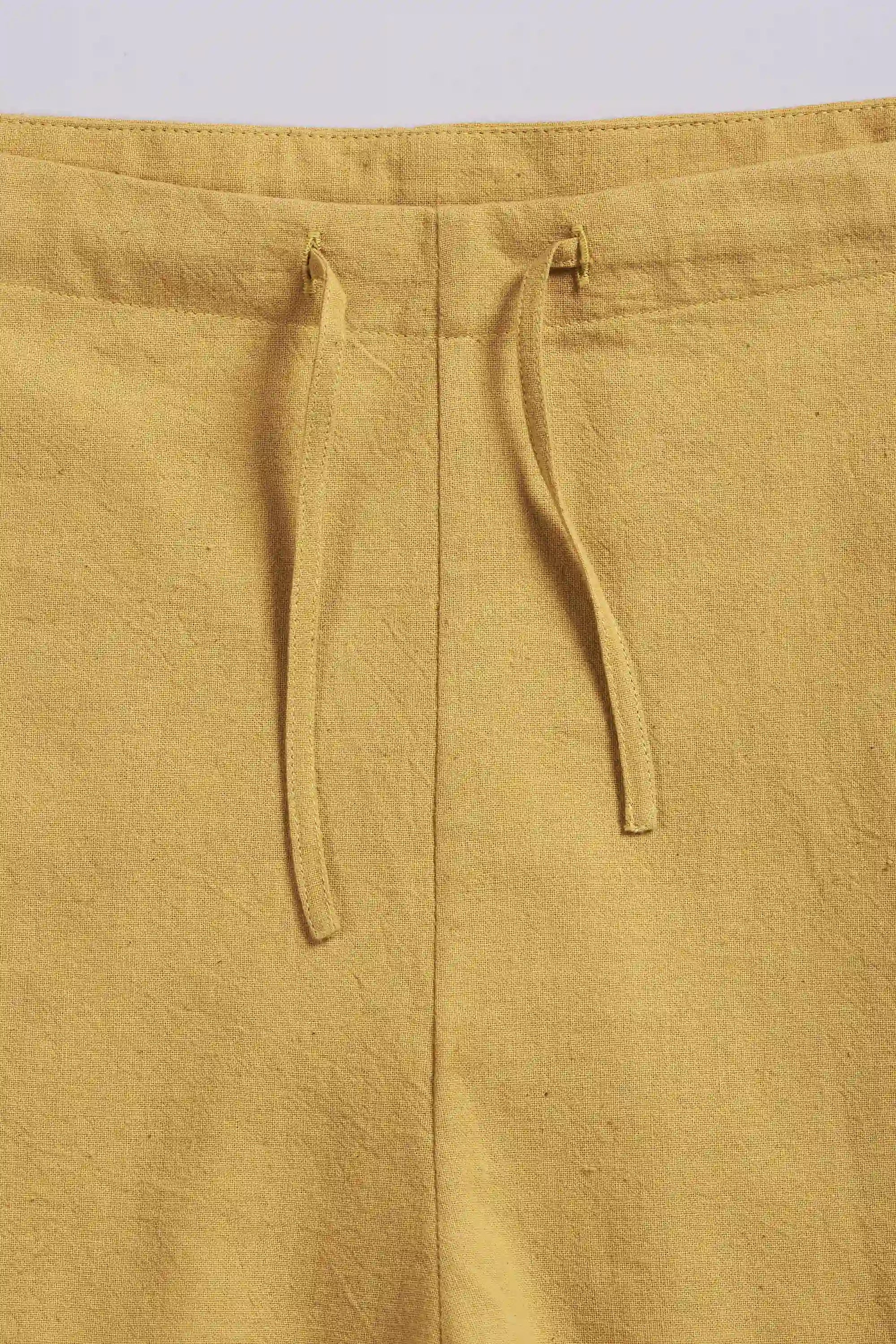 Adjustable Trousers in Ochre Yellow