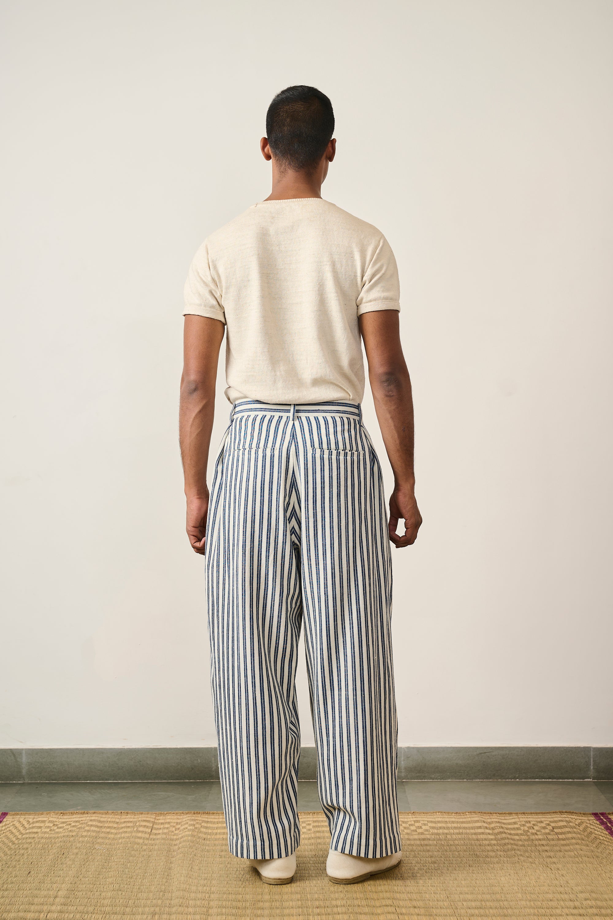 Yarn Dyed Cotton Pleated Trouser