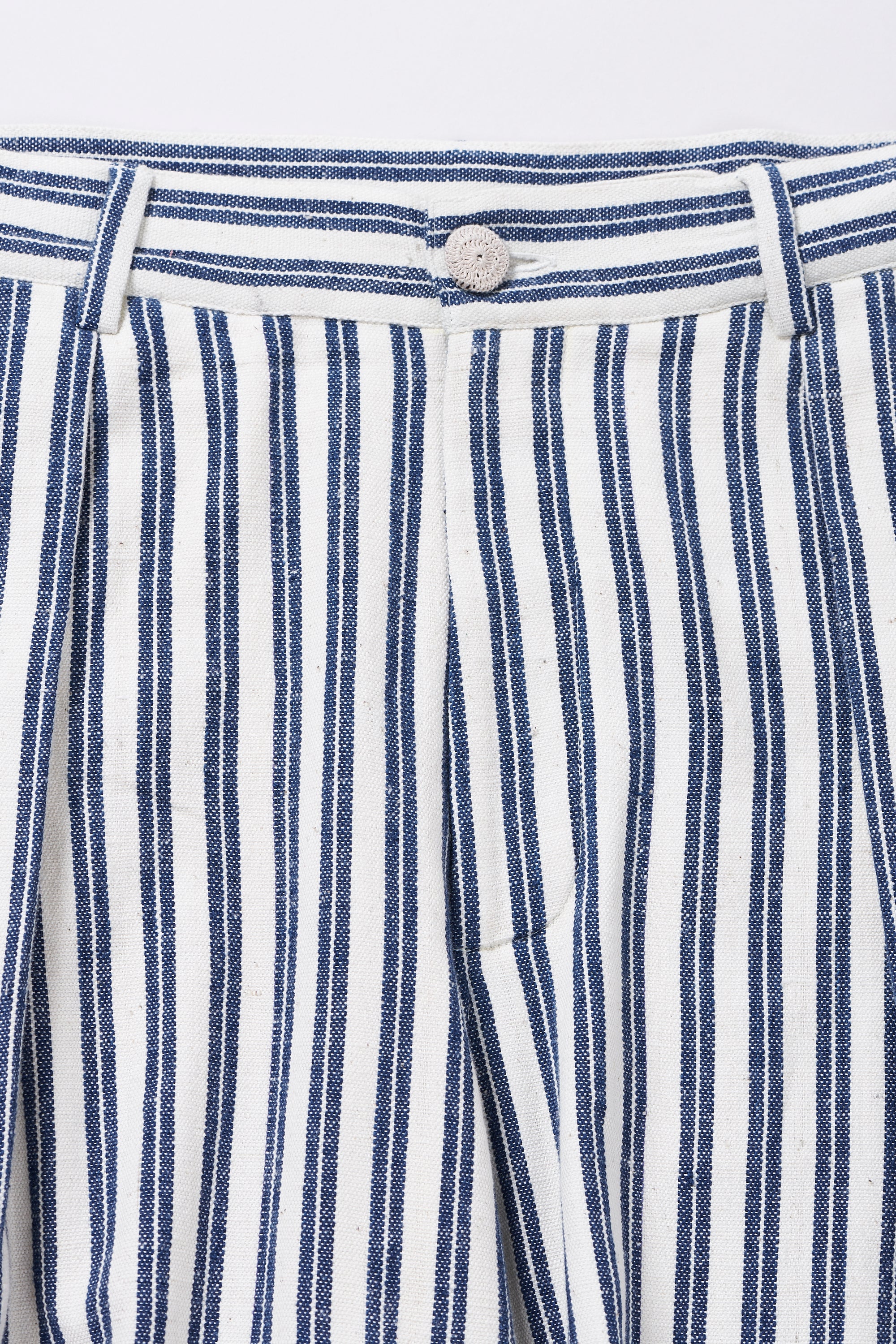 Yarn Dyed Cotton Pleated Trouser