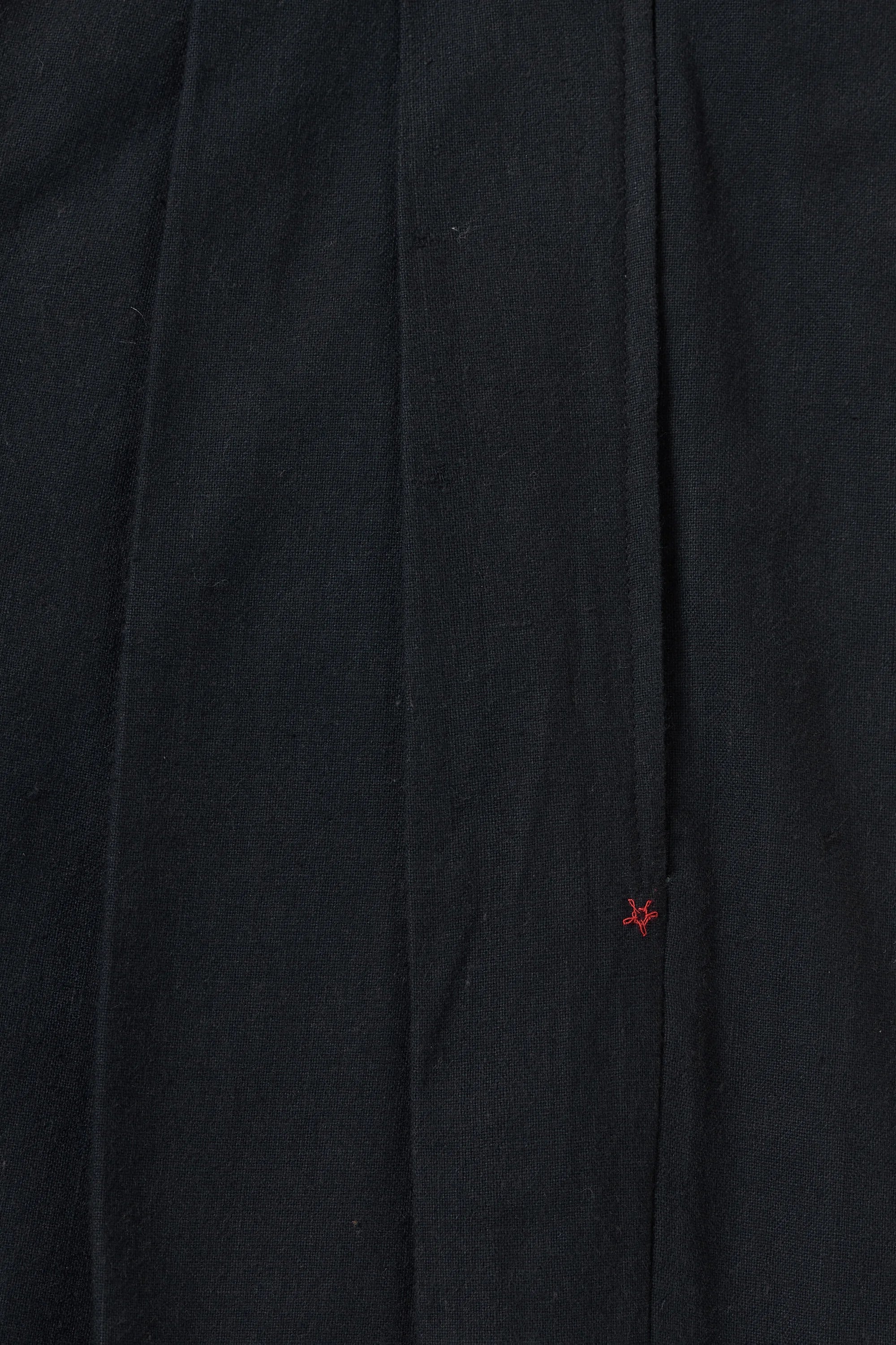 BLACK COTTON PLEATED TROUSERS