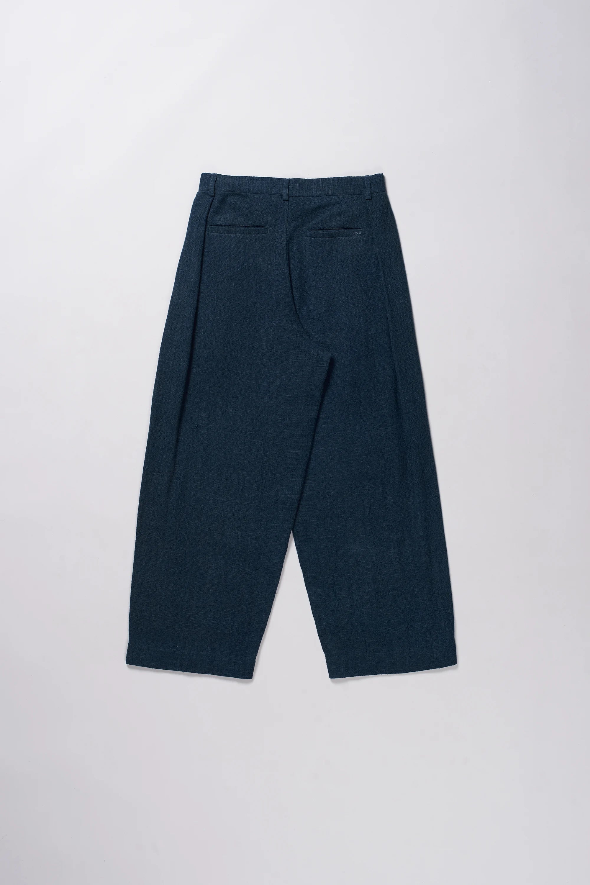 Estate Blue Cotton Pleated Trousers