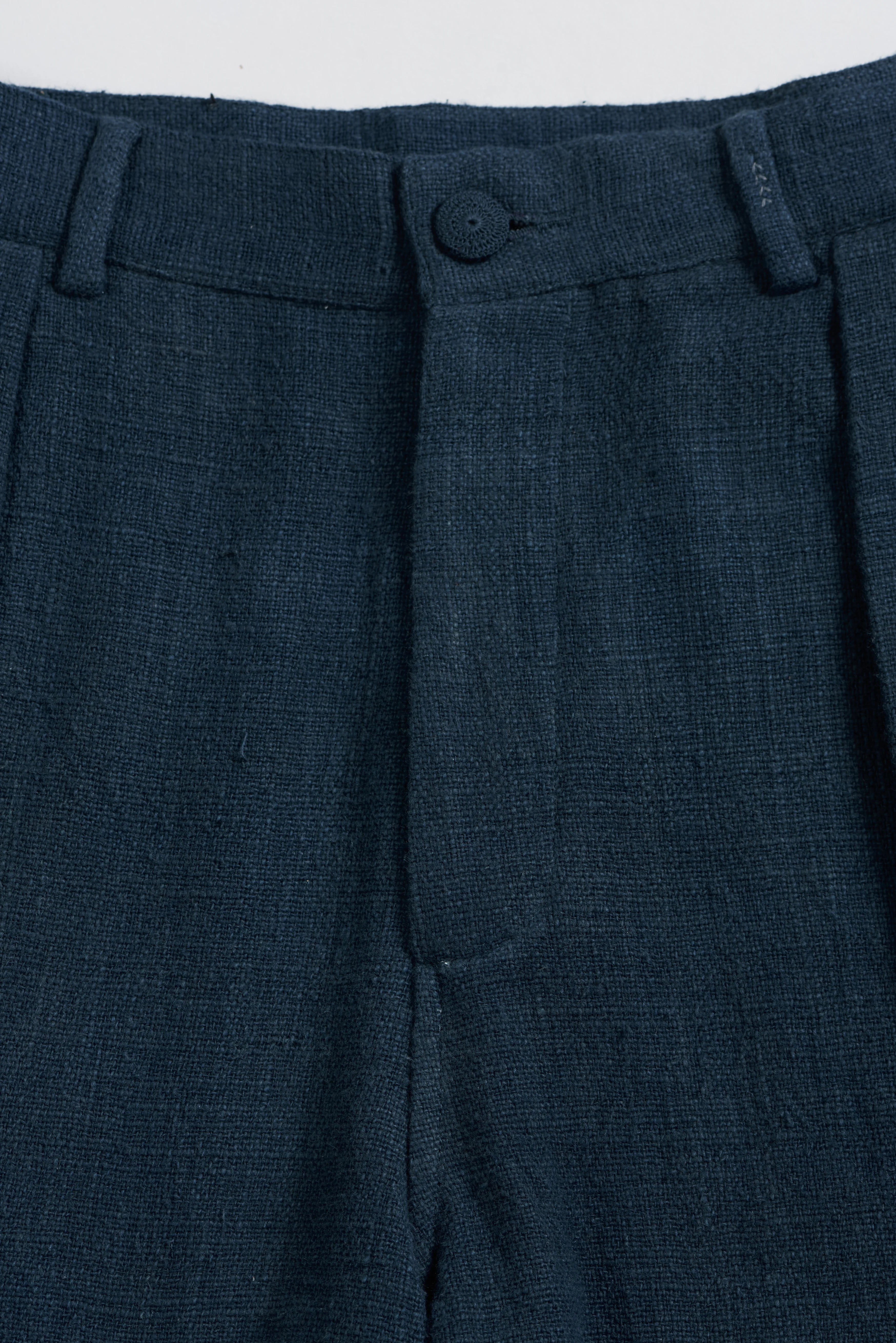 Estate Blue Cotton Pleated Trousers
