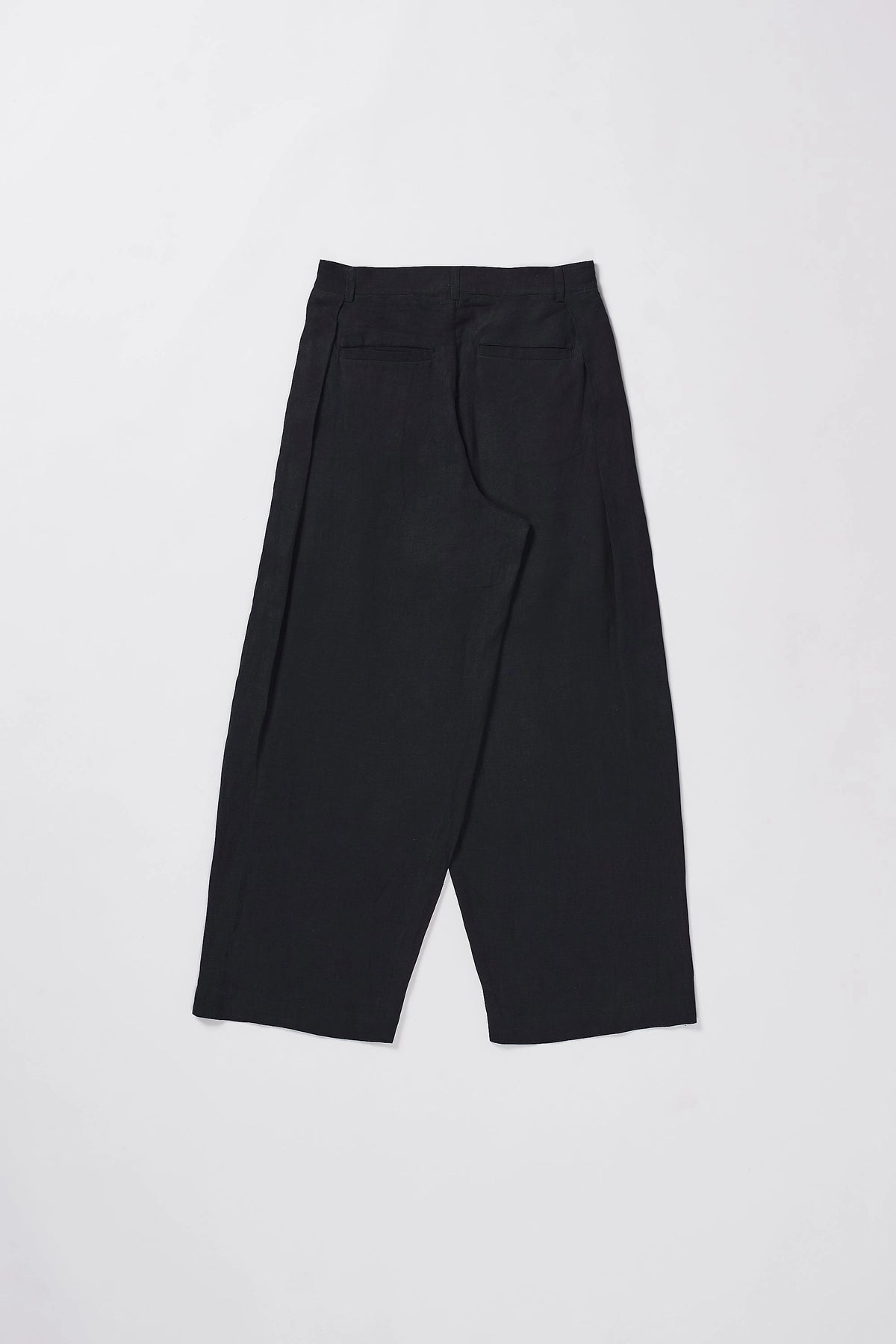 Linen Pleated Pants in Black