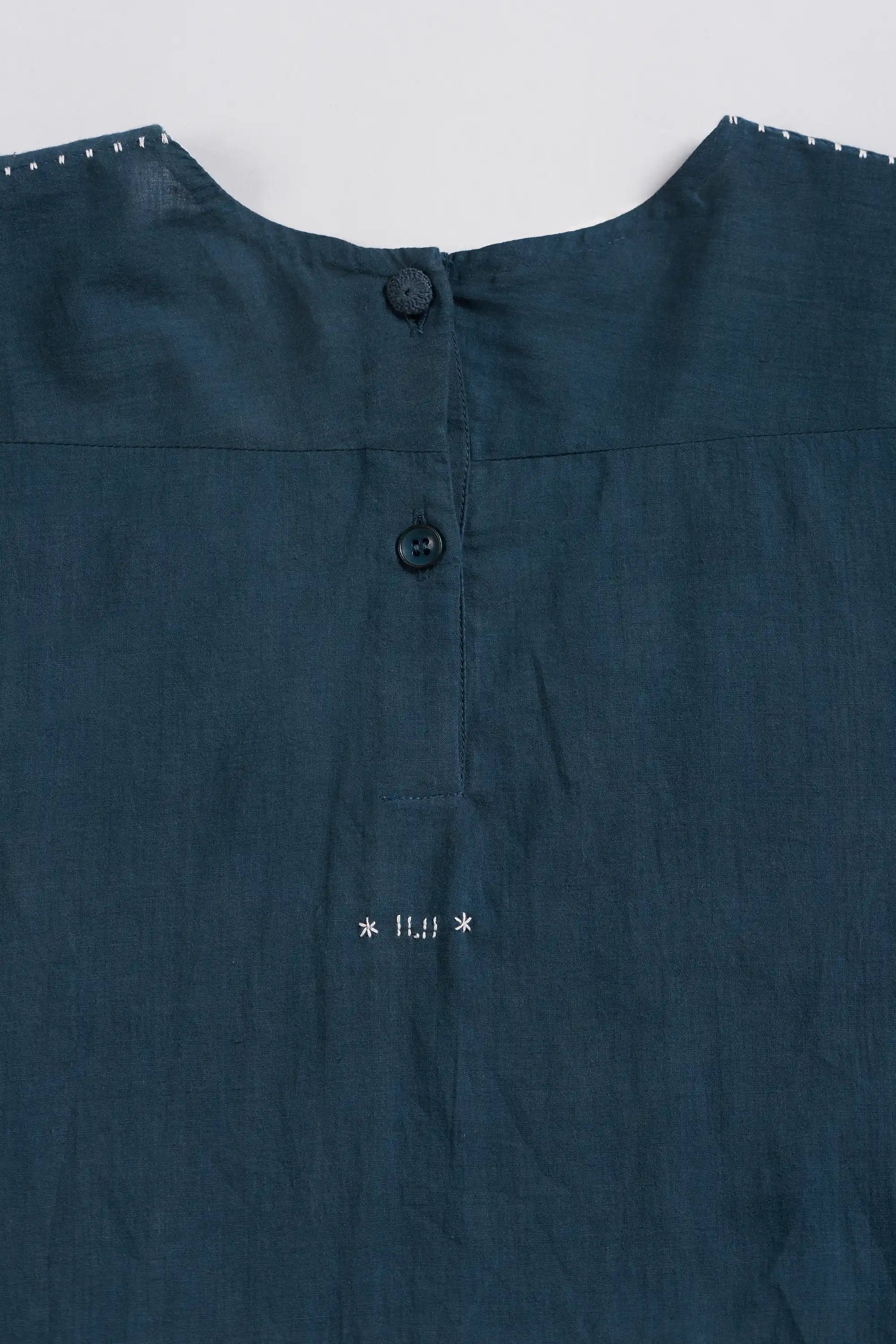 Oversized V Neck Dress in Black Indigo