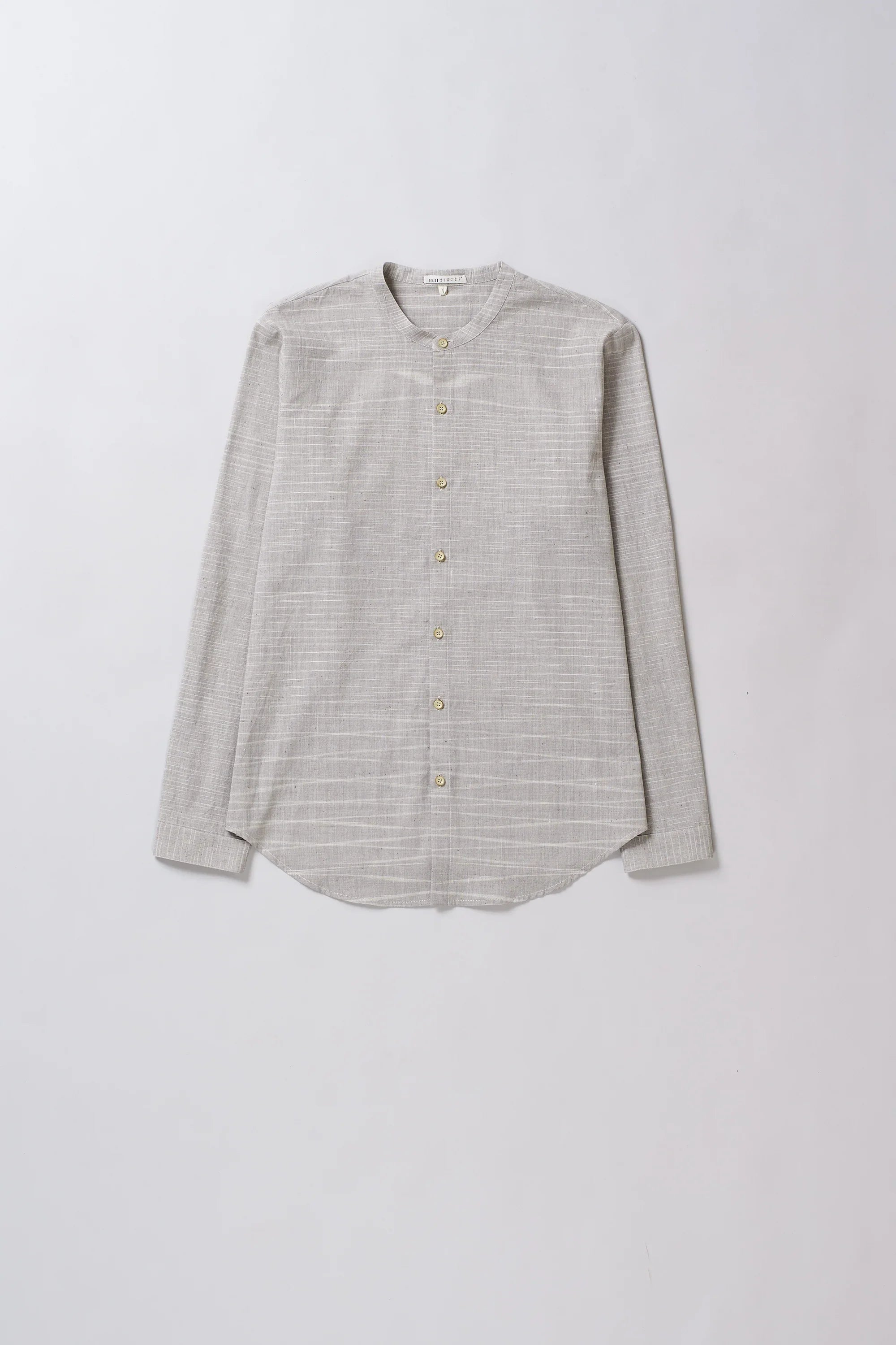 Light gray striped shirt on a white background