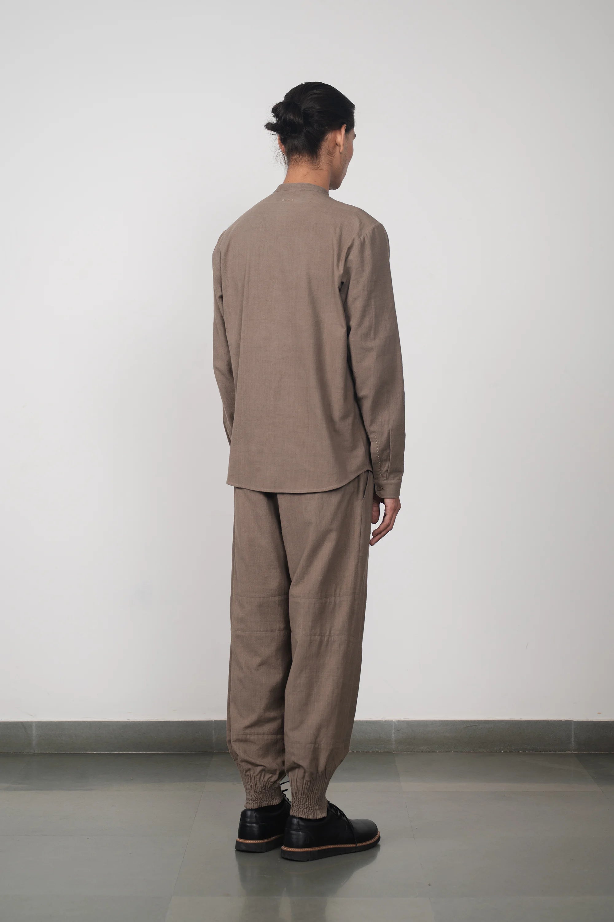 ASH GREY COLLAR BANDHANI SHIRT