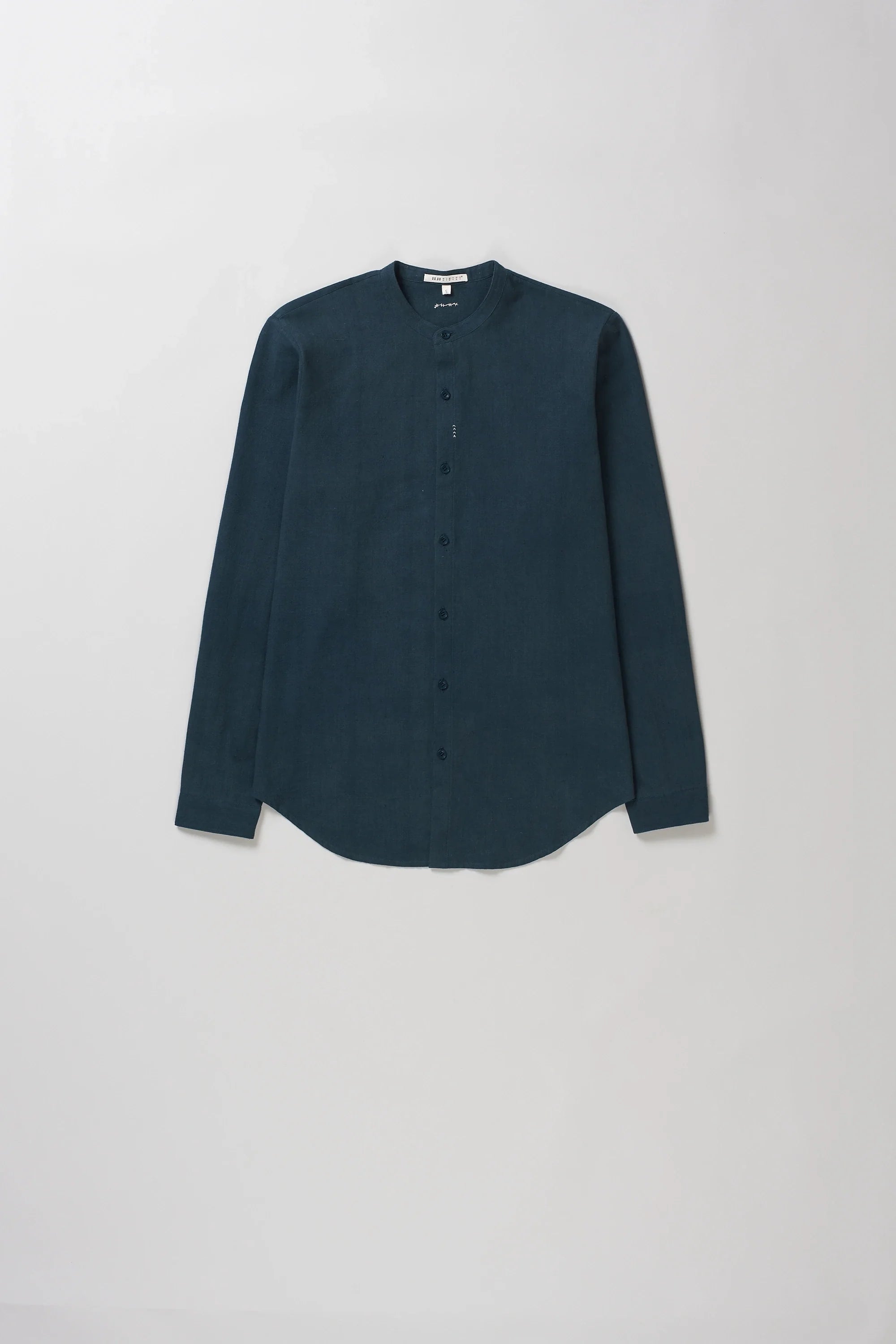 Front image of indigo black cotton shirt