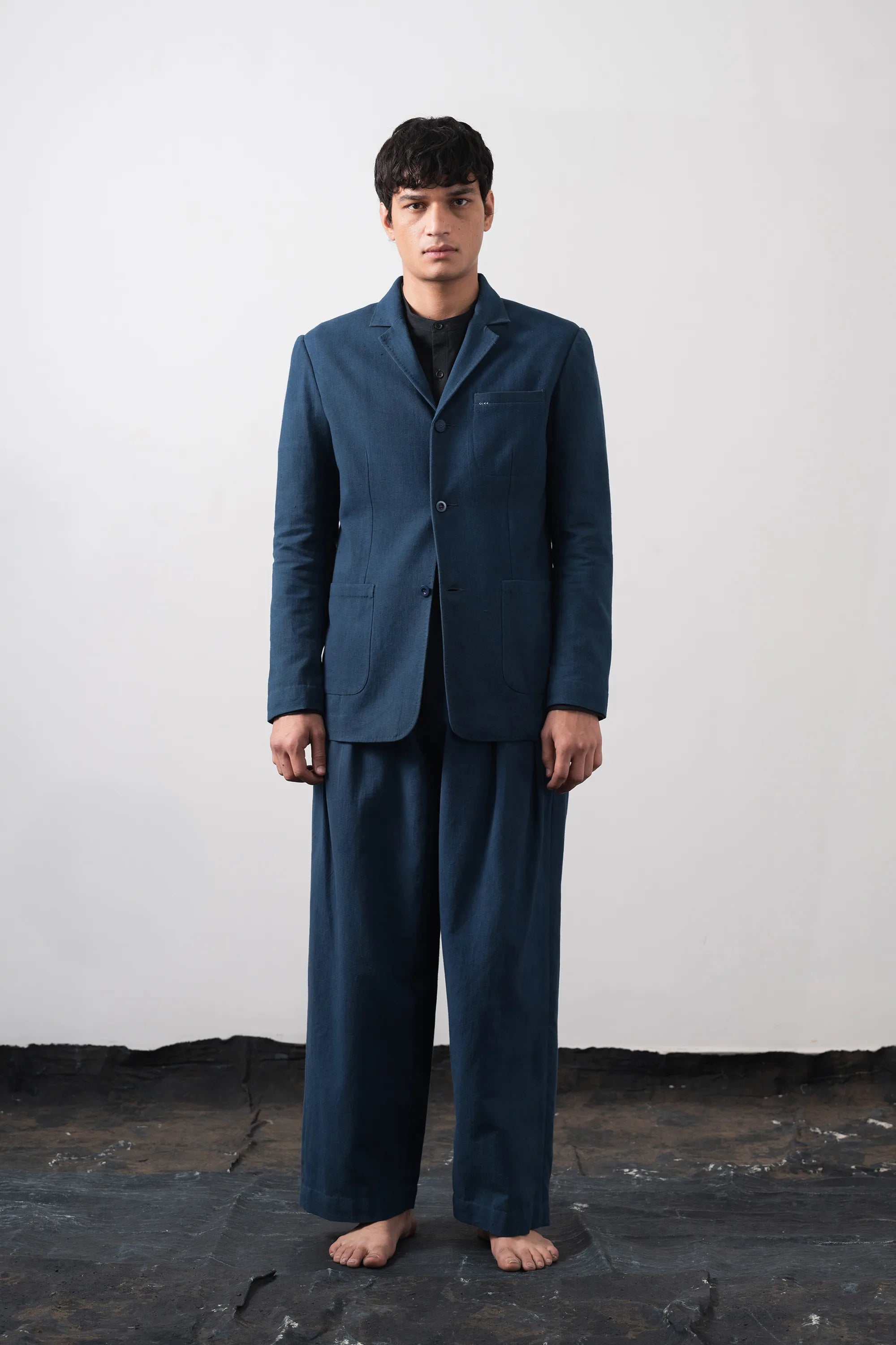Space Blue Oversized Jacket in Organic Cotton