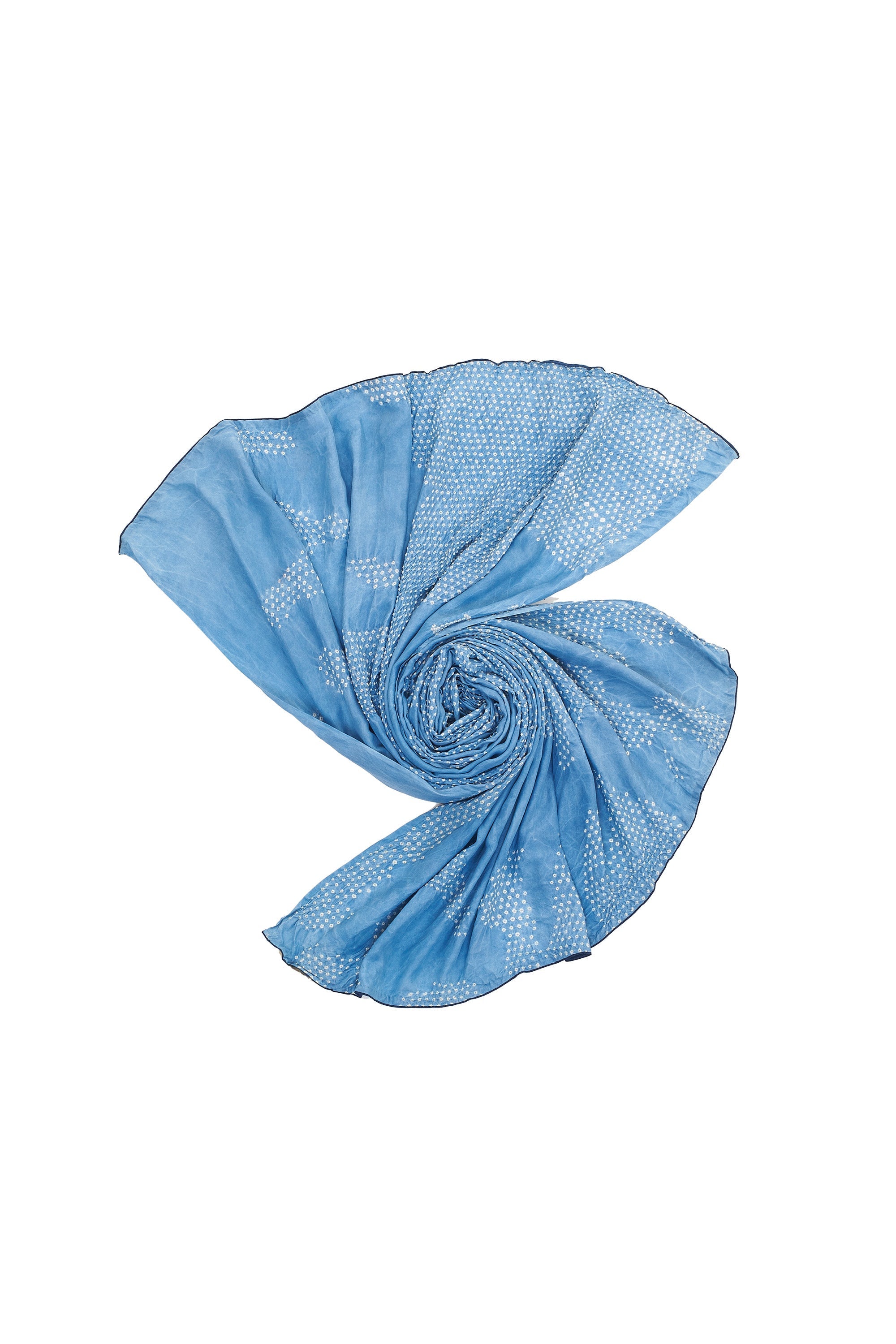 SILK BANDHANI LIGHT INDIGO DYED SHAWL