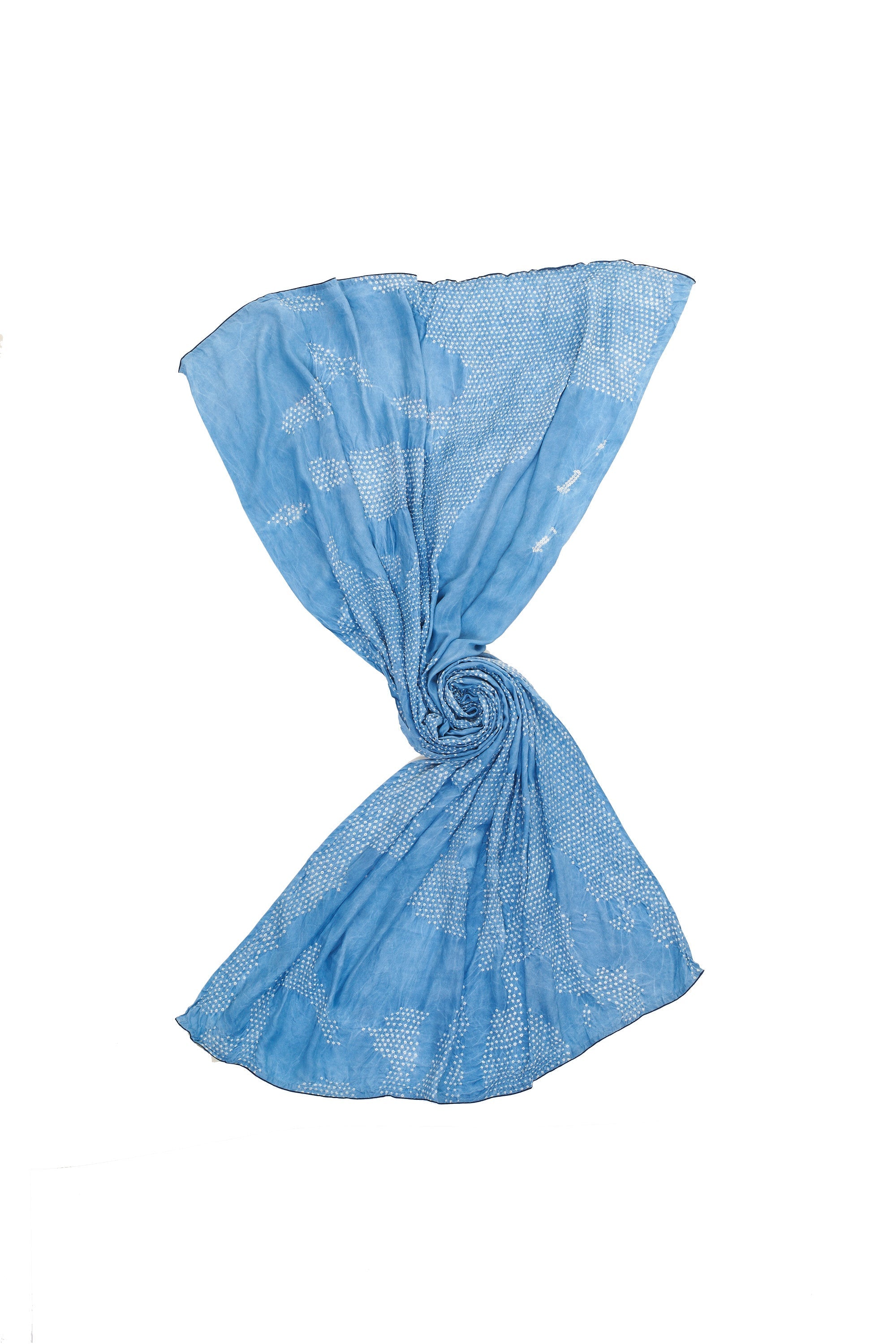 SILK BANDHANI LIGHT INDIGO DYED SHAWL