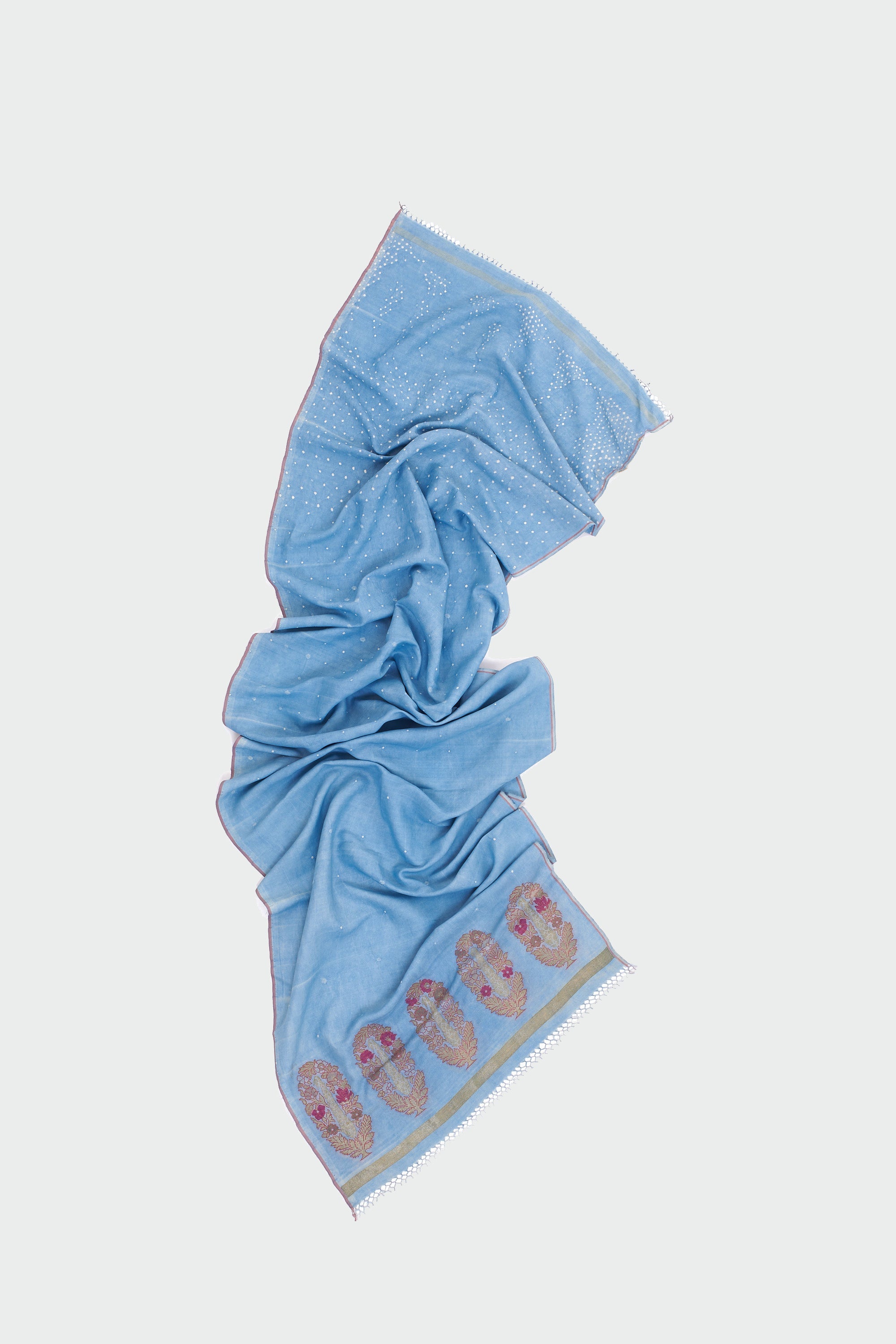 LIGHT INDIGO SILK SCARF