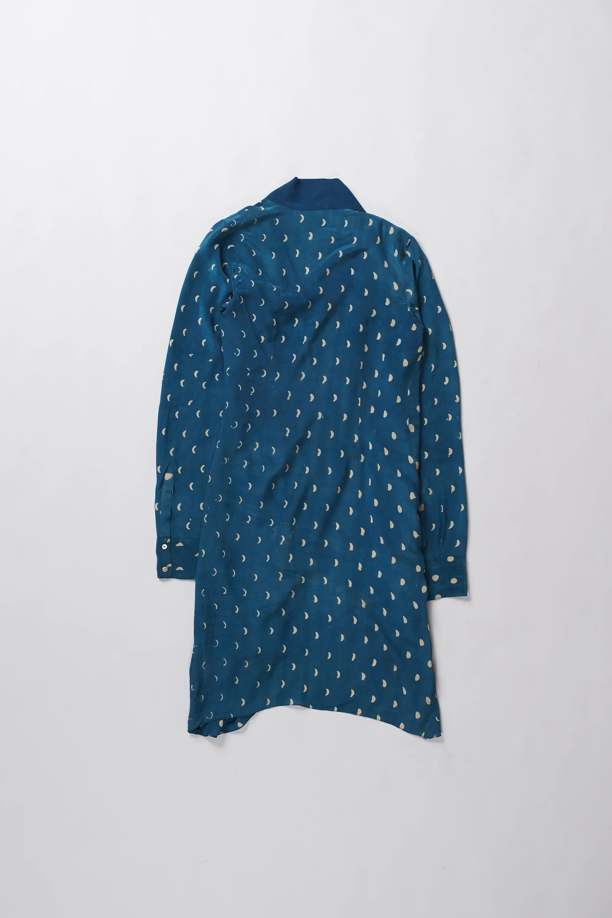 Vingilsel Drape Dress In Silk with Block Print