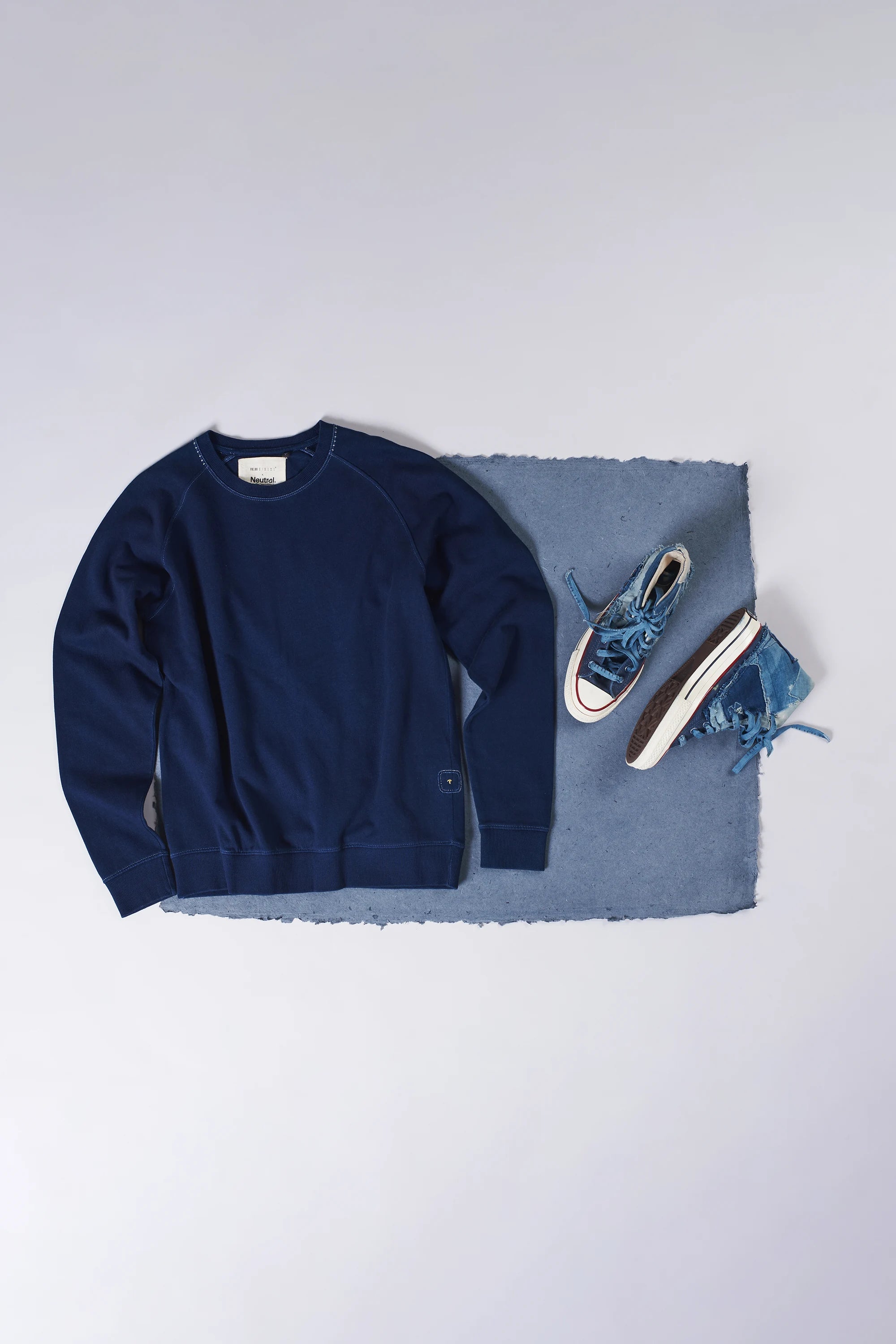 Indigo Sweatshirt And Converse Shoes