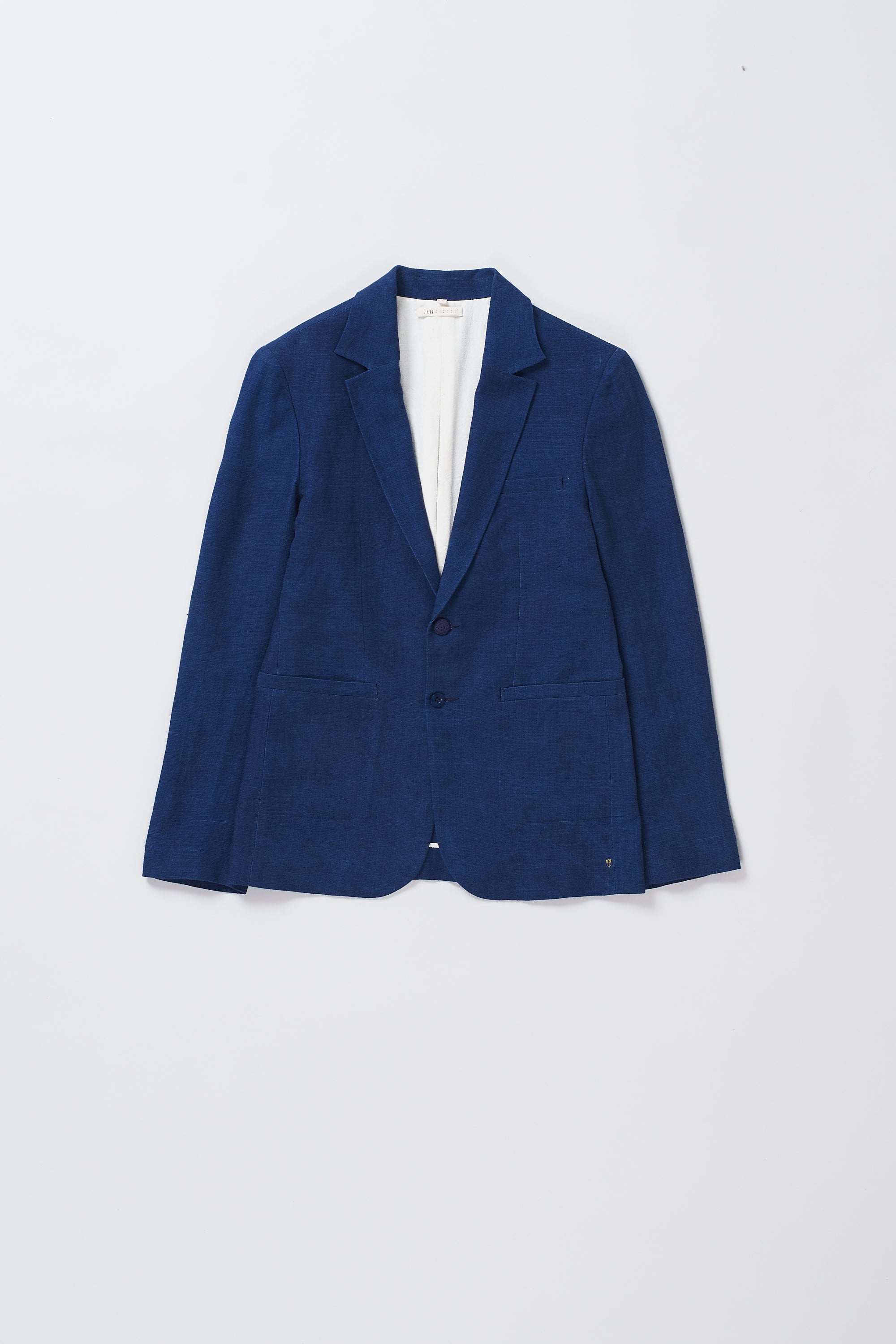 Linen Jacket in Natural Indigo