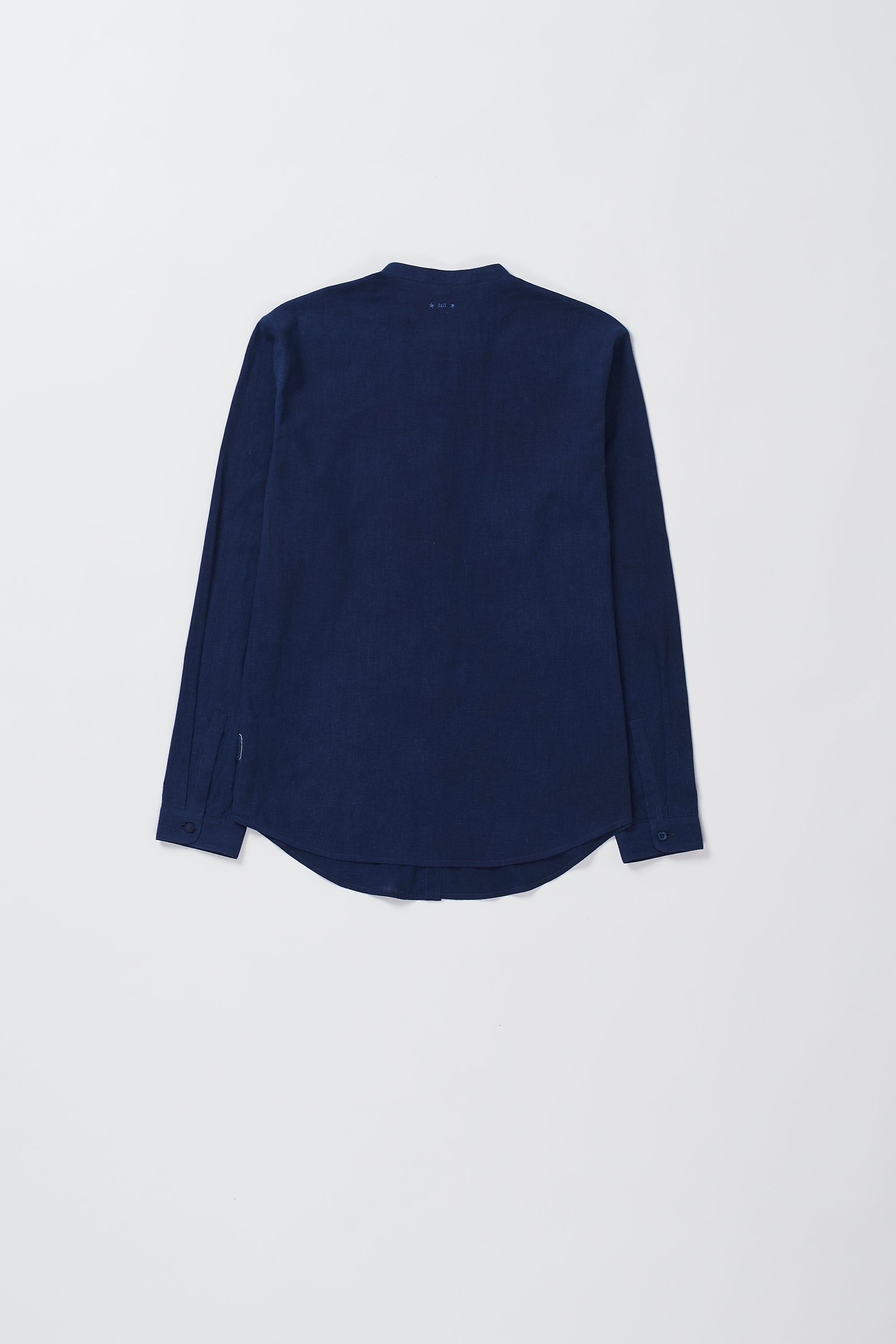 Back image of a indigo shirt