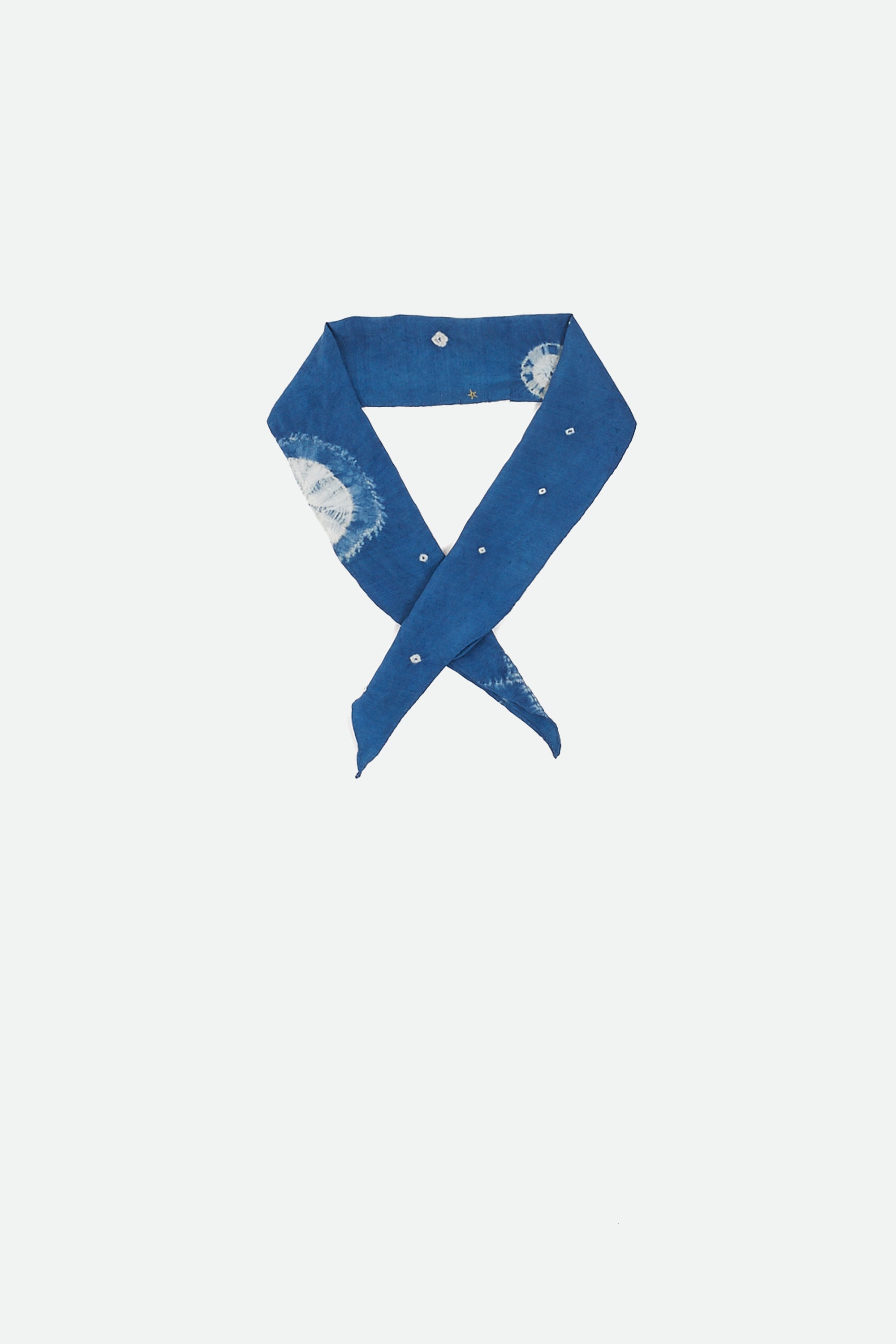 Medium Indigo Silk Bandana Crafted with Shibori