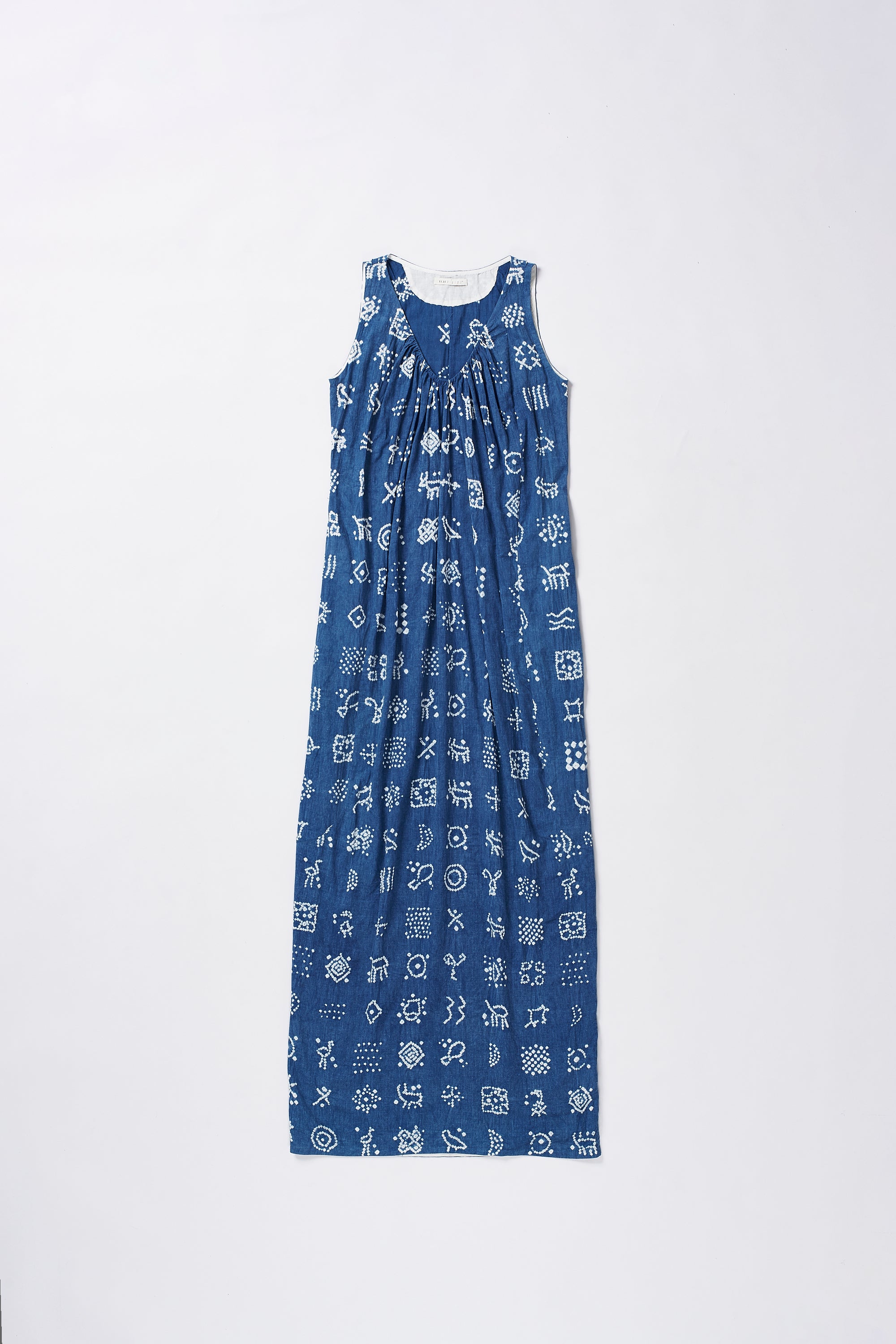 MEDIUM INDIGO SUMMER DRESS CRAFTED WITH BANDHANI MOTIFS
