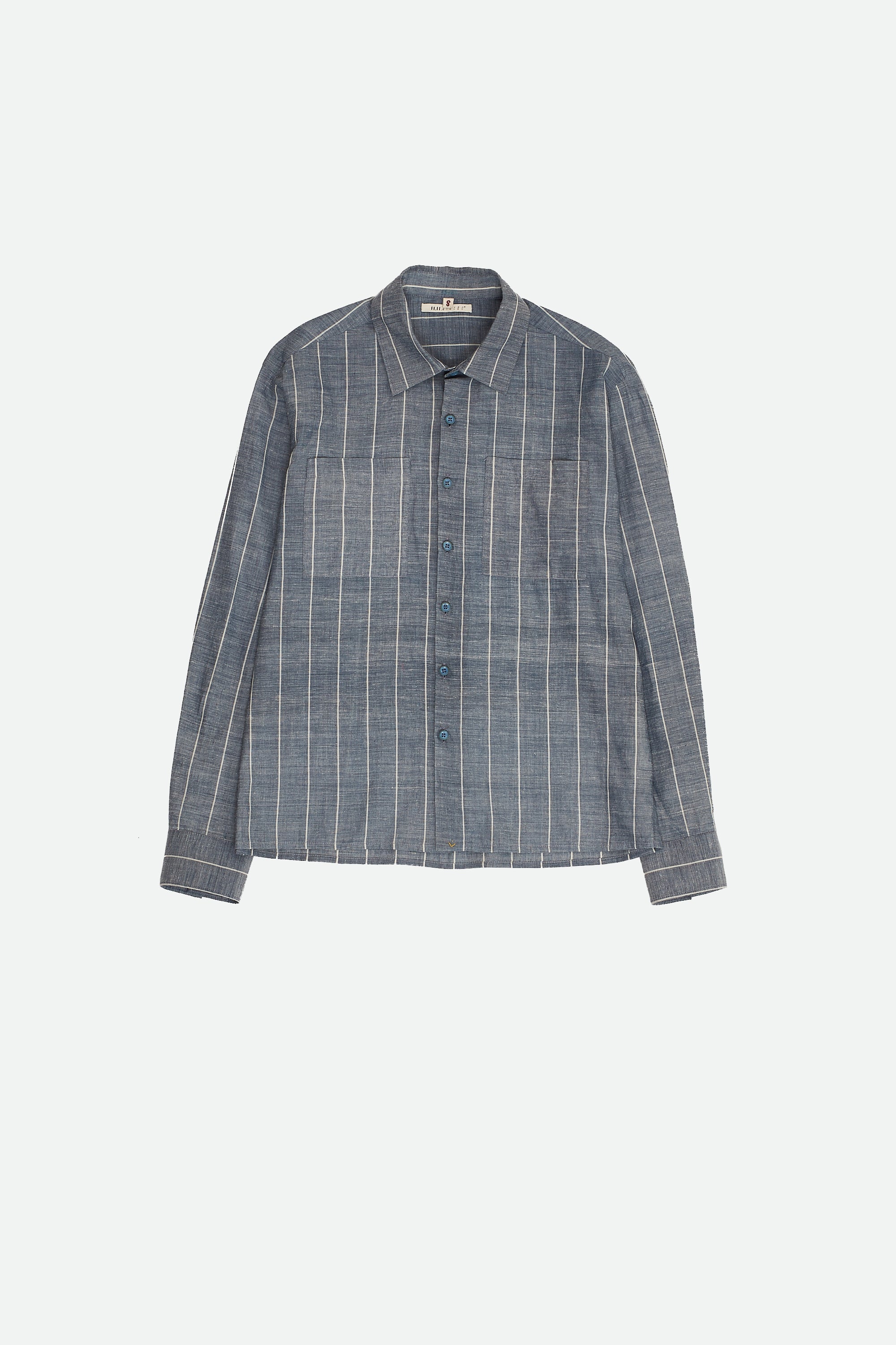 Indigo Comfort Fit Yarn Dyed Cotton Shirt