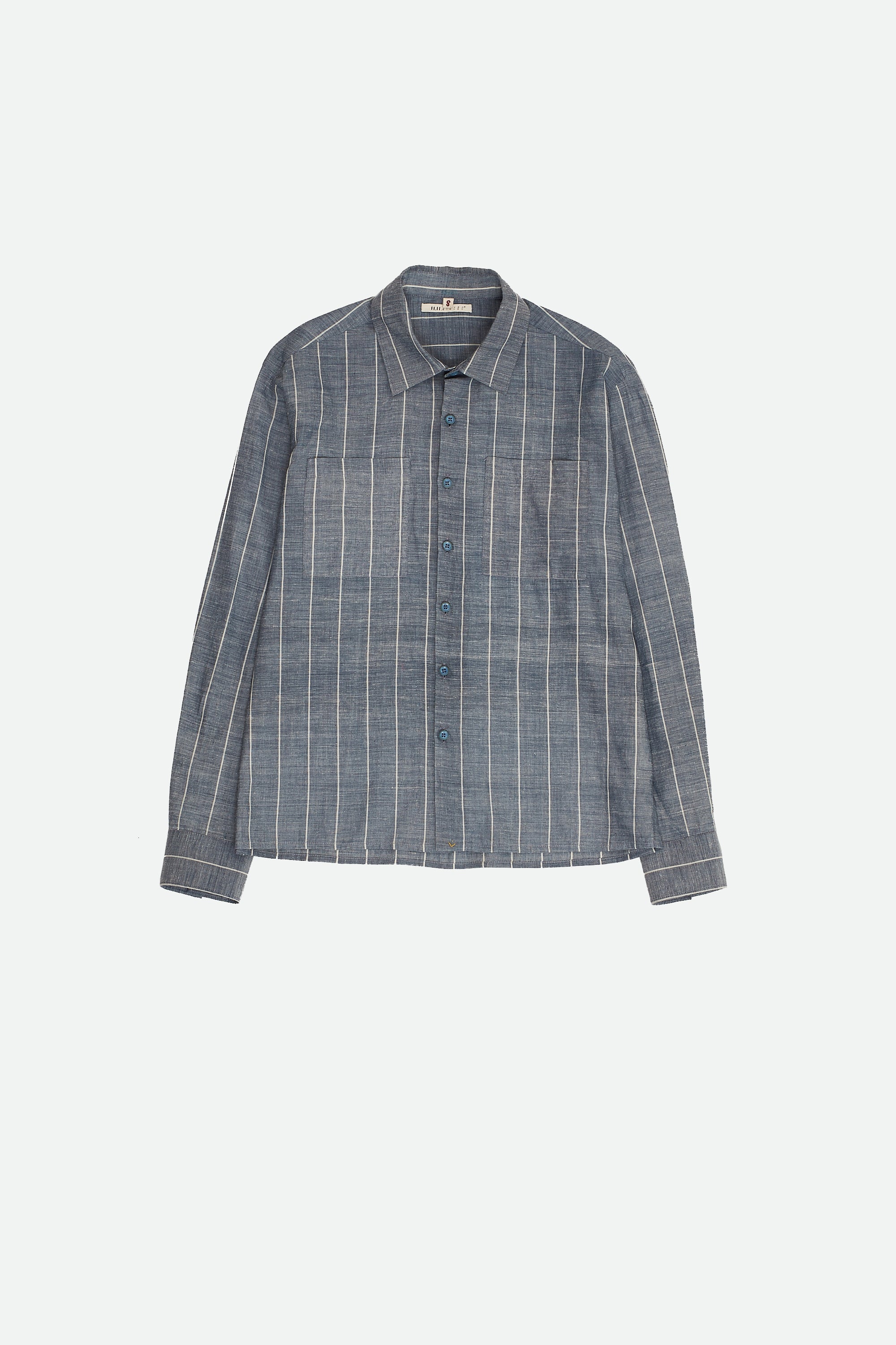 Indigo Comfort Fit Yarn Dyed Cotton Shirt