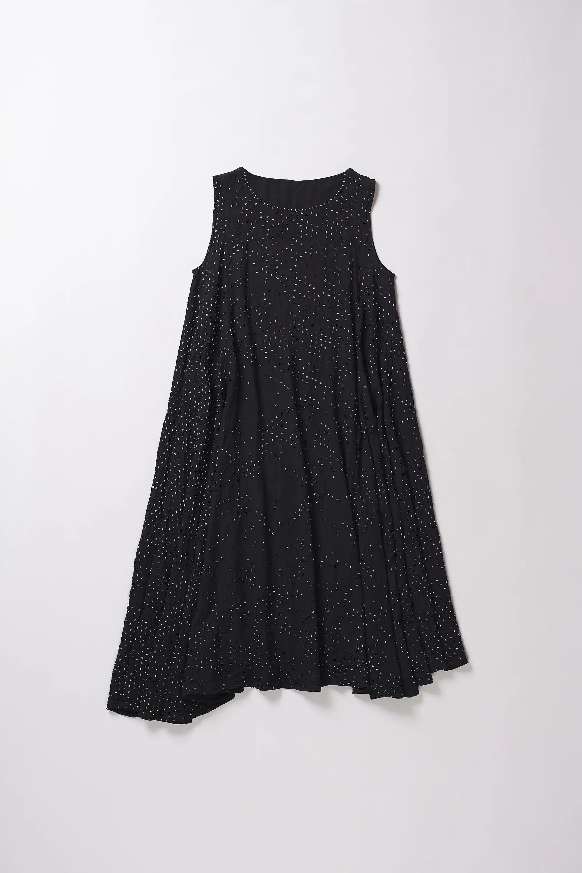 Black bandhani silk dress