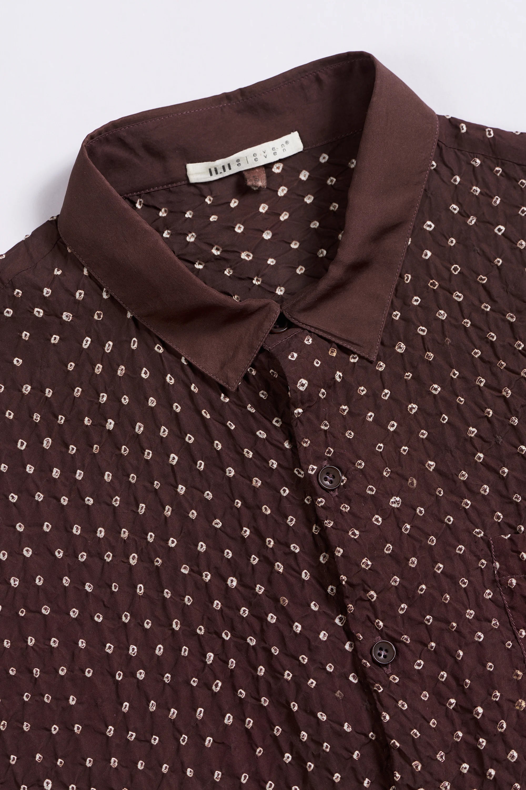 SILK BANDHANI SHIRT IN BURNT UMBER