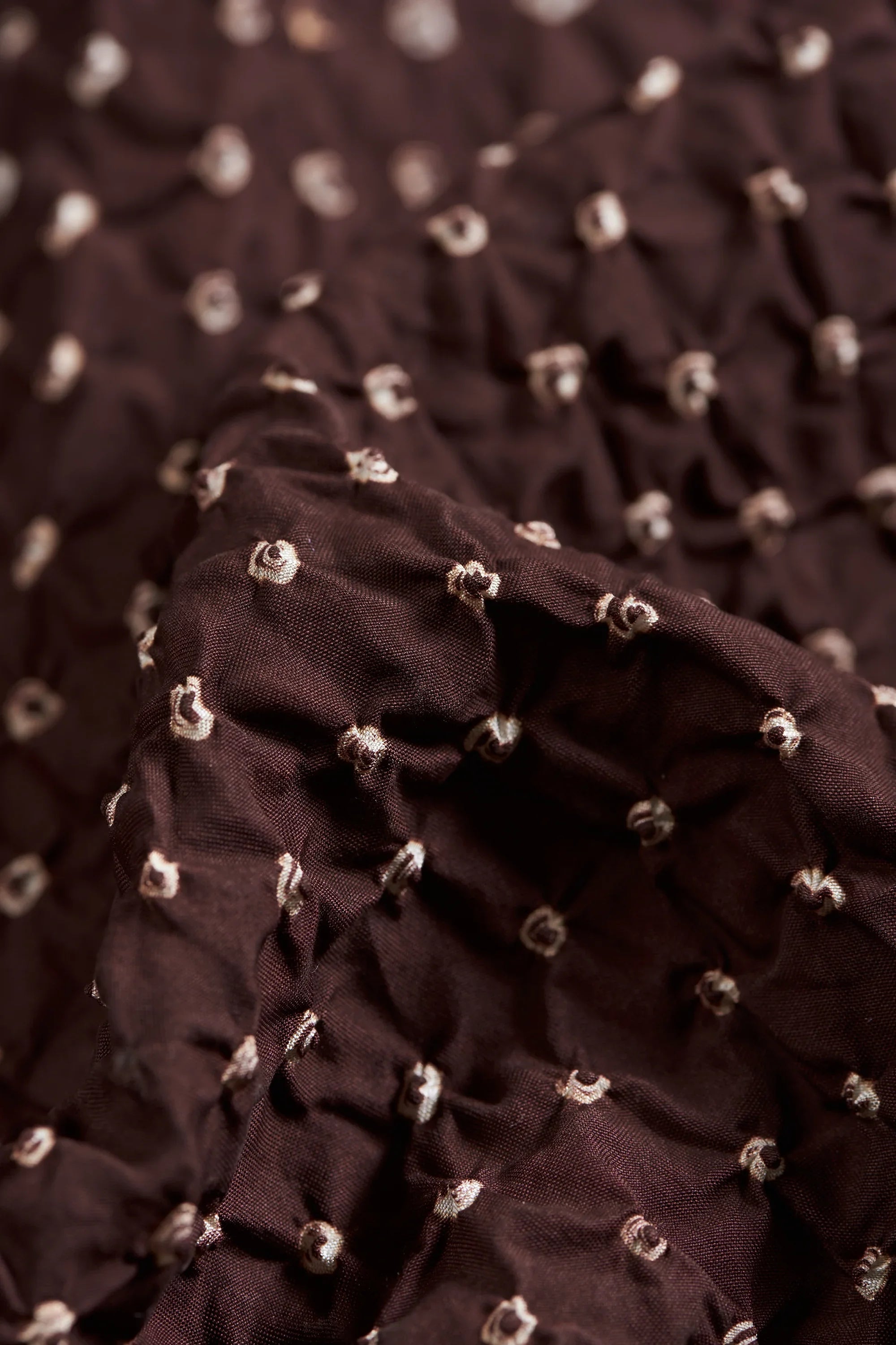 SILK BANDHANI SHIRT IN BURNT UMBER