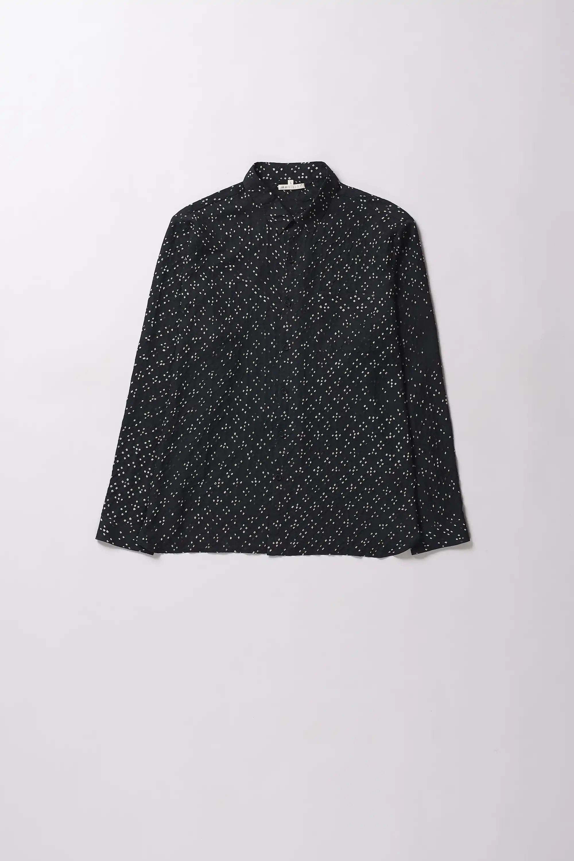 Black bandhani silk shirt