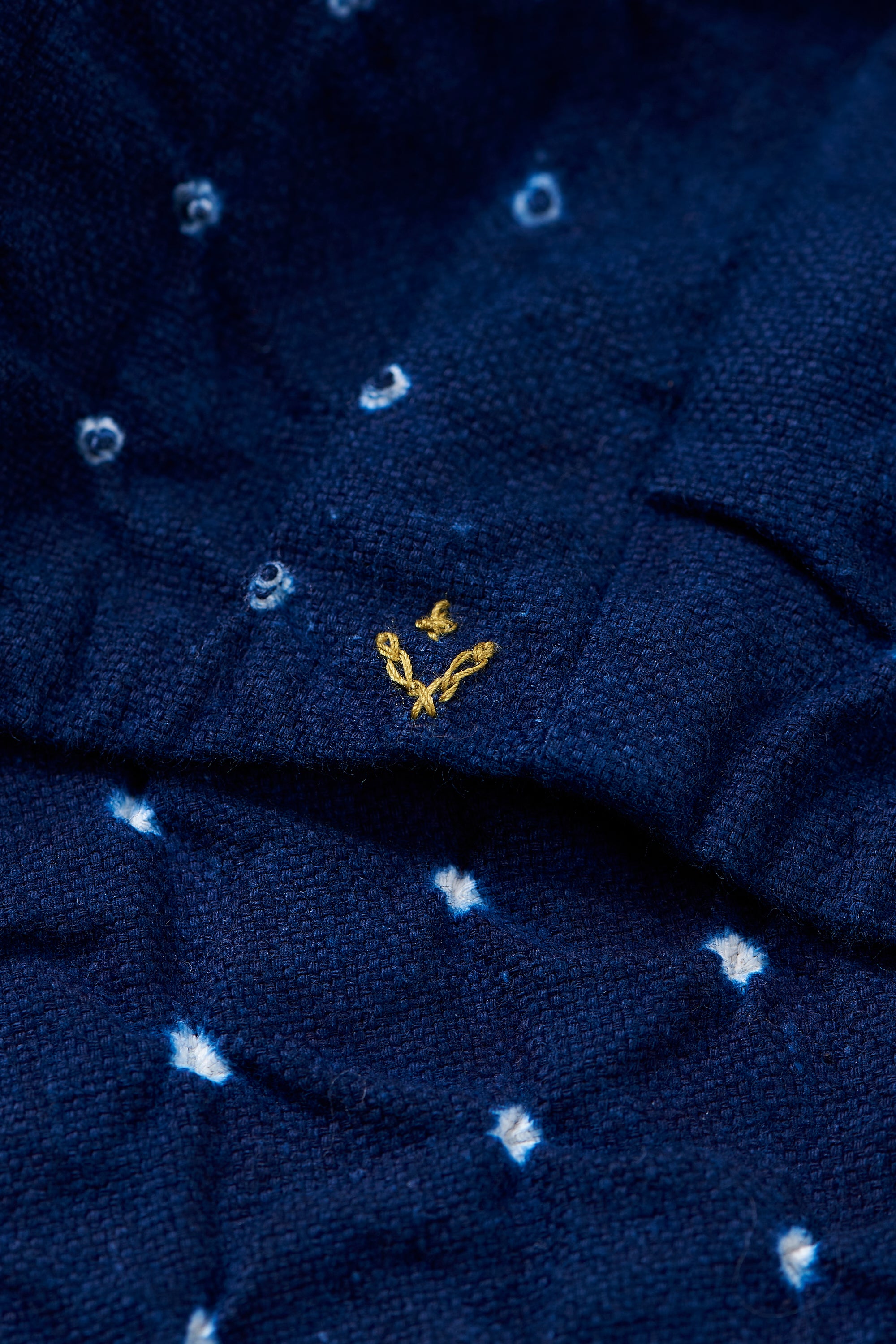 Indigo Macca Bandhani Relaxed Shirt