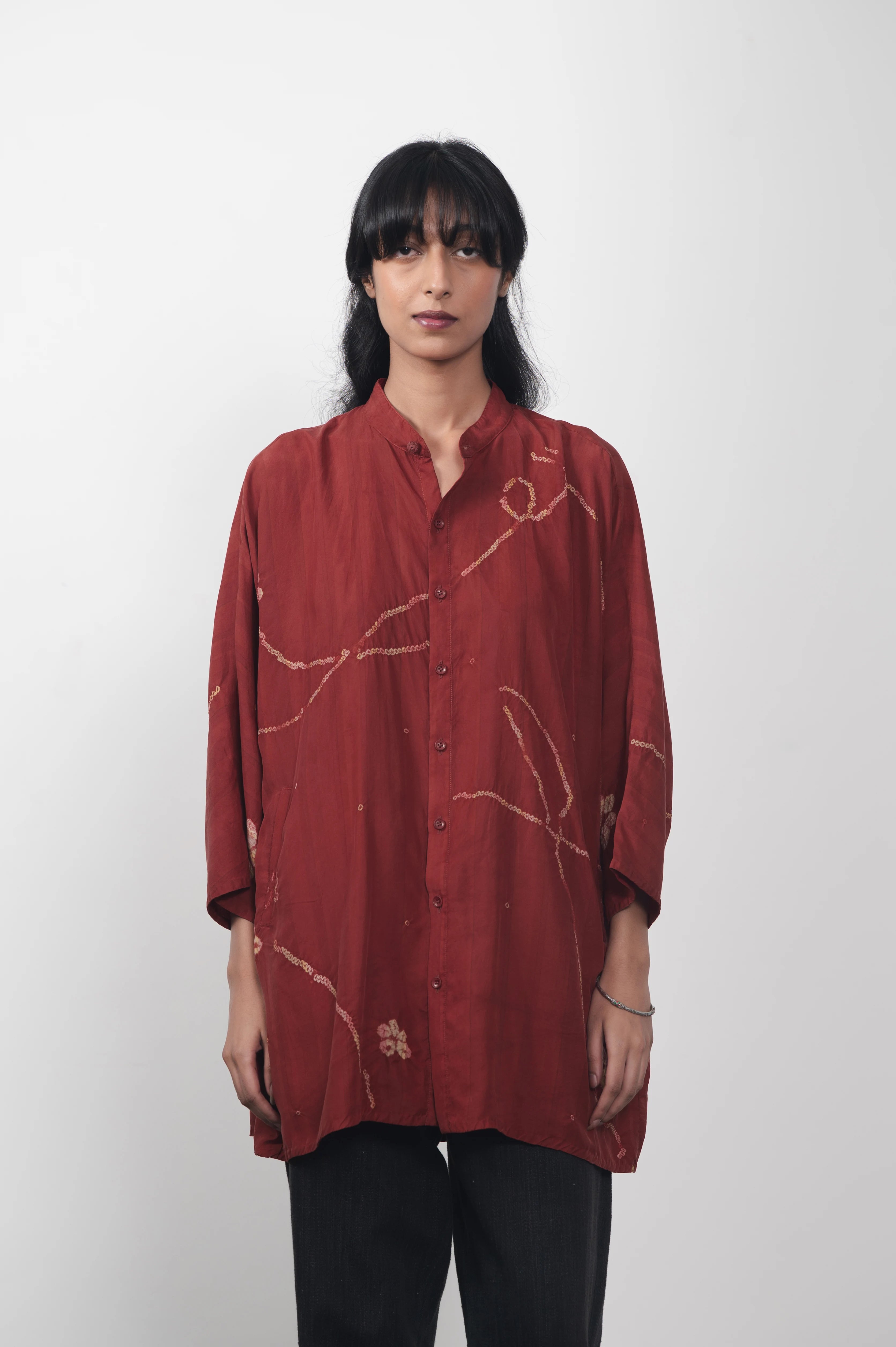 Kimono Sleeve Red Shirt