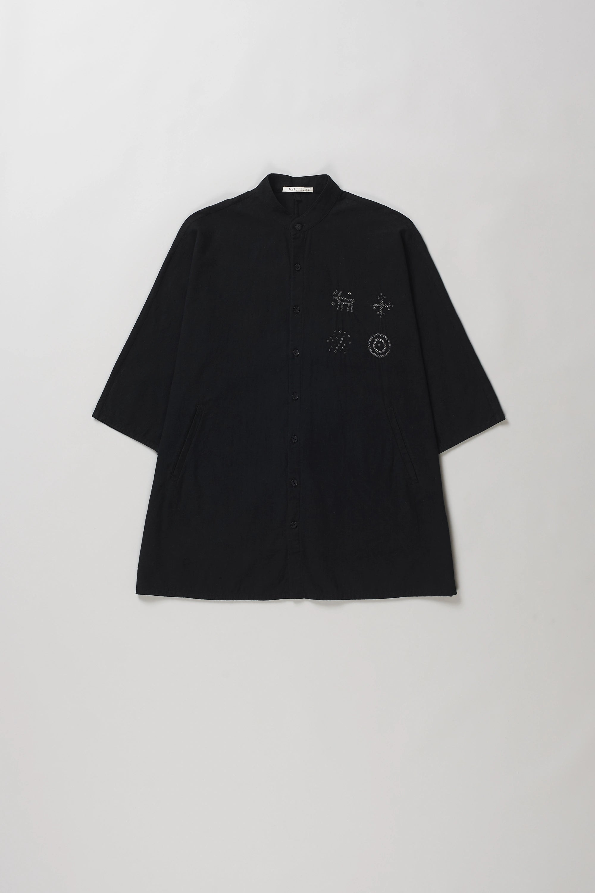 Macca Bandhani Shirt in Black
