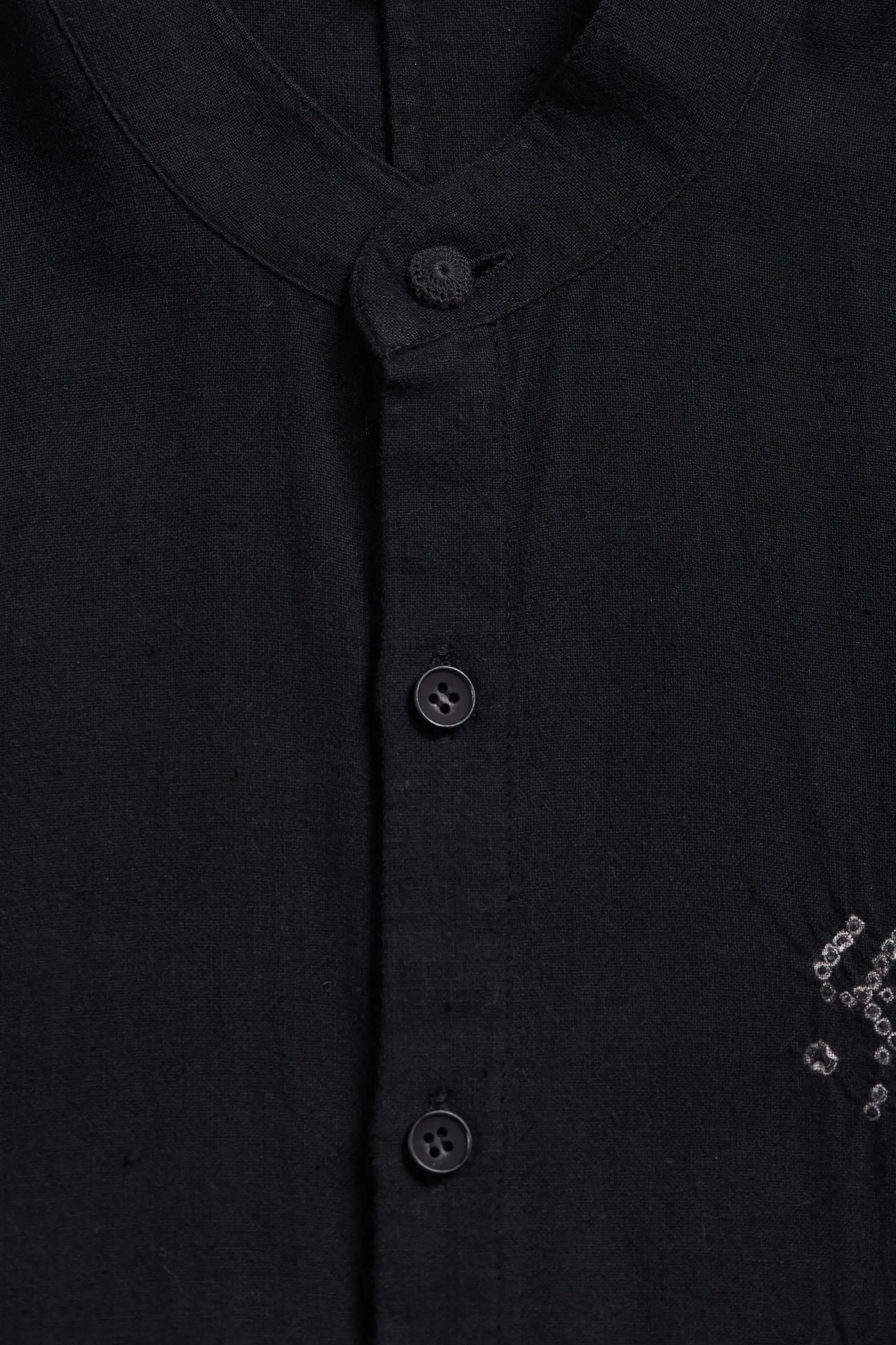Macca Bandhani Shirt in Black