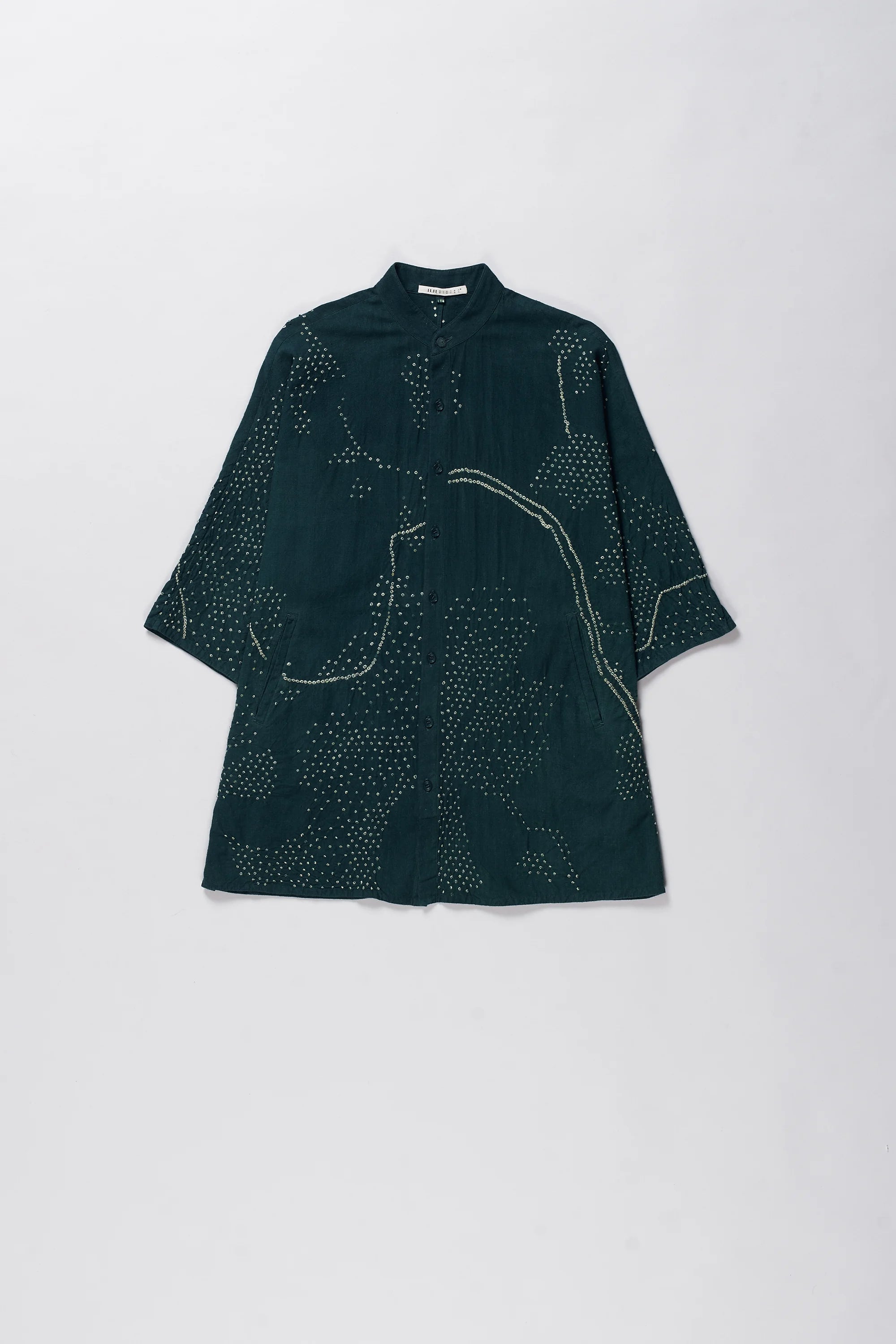 Kimono-Sleeve Shirt in Bottle Green