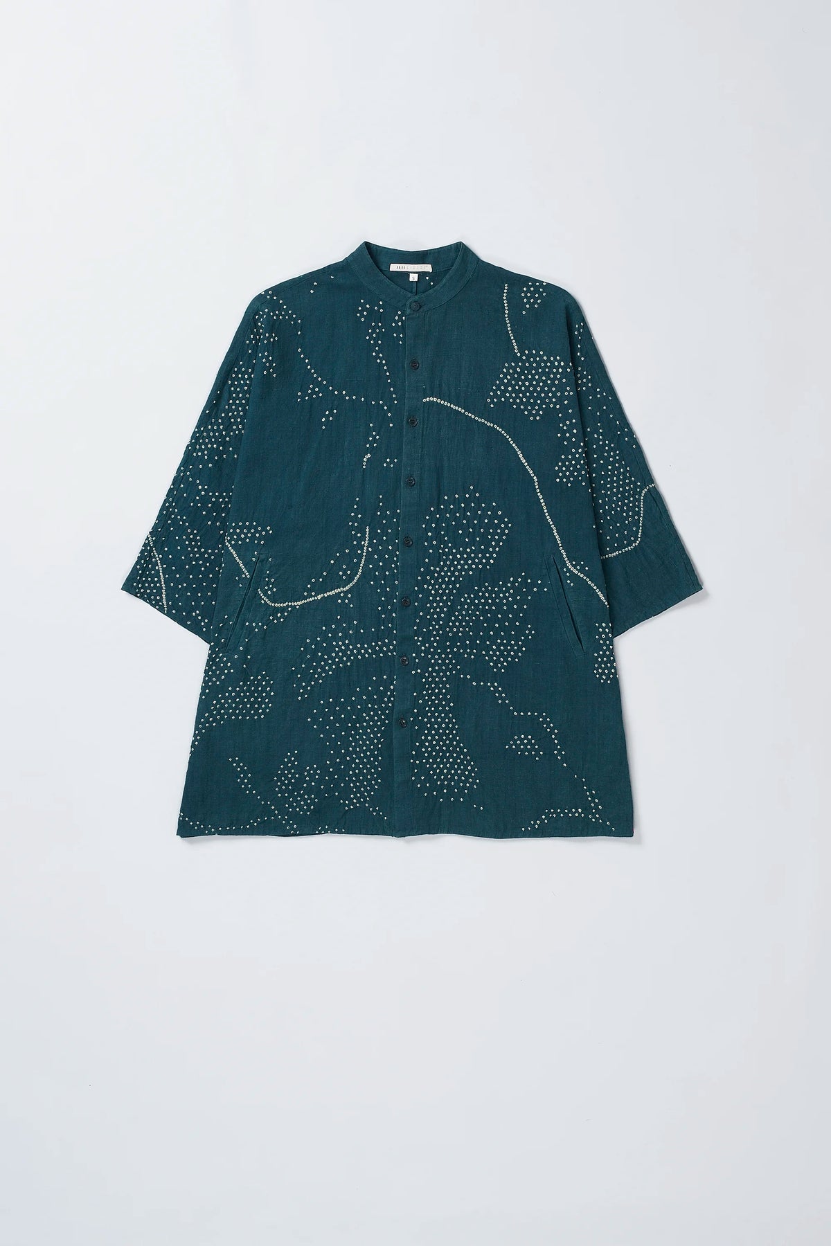 Bottle Green Organic Cotton Bandhani Shirt
