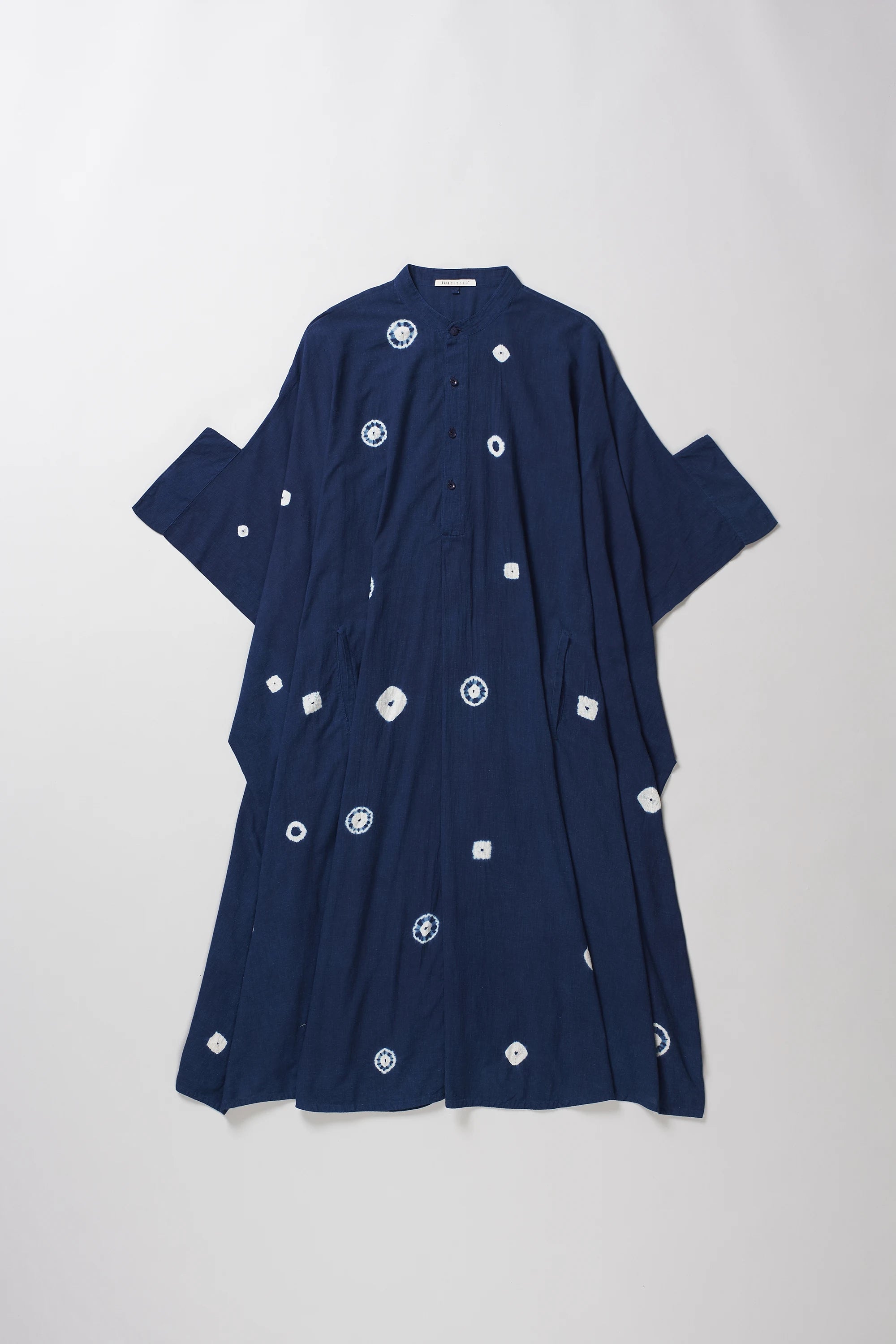 Shibori Drape Dress In Indigo