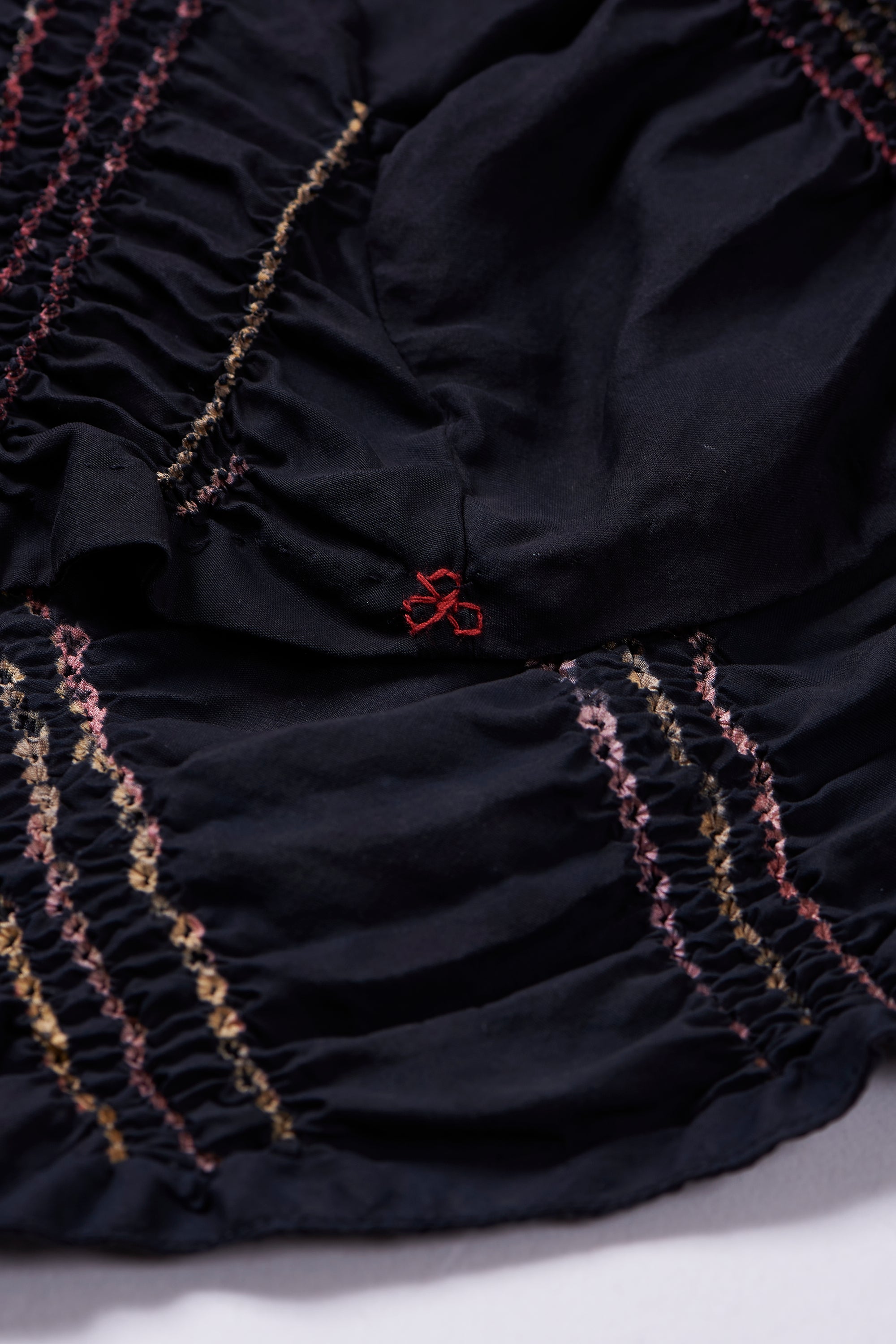 BLACK SILK BANDHANI & SCREENPRINT WOMEN SHIRT