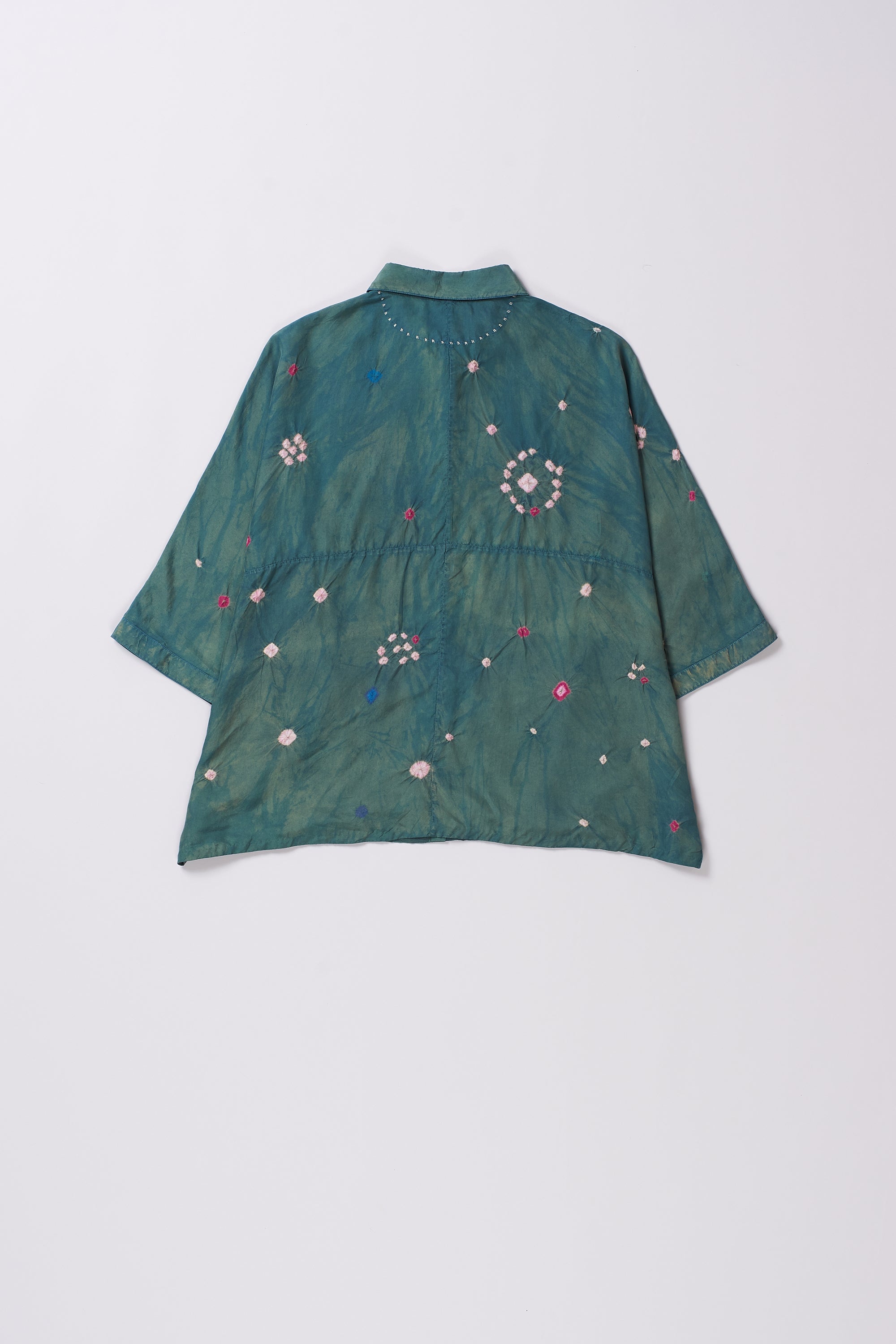 Green jacket with floral embroidery