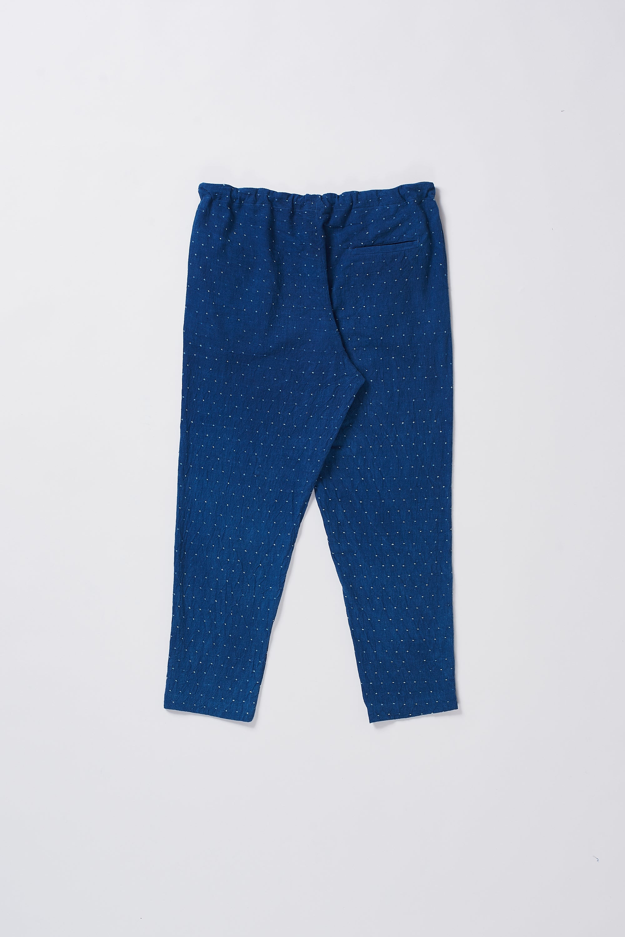 Medium Indigo Bandhani Cotton Drawstring Pant