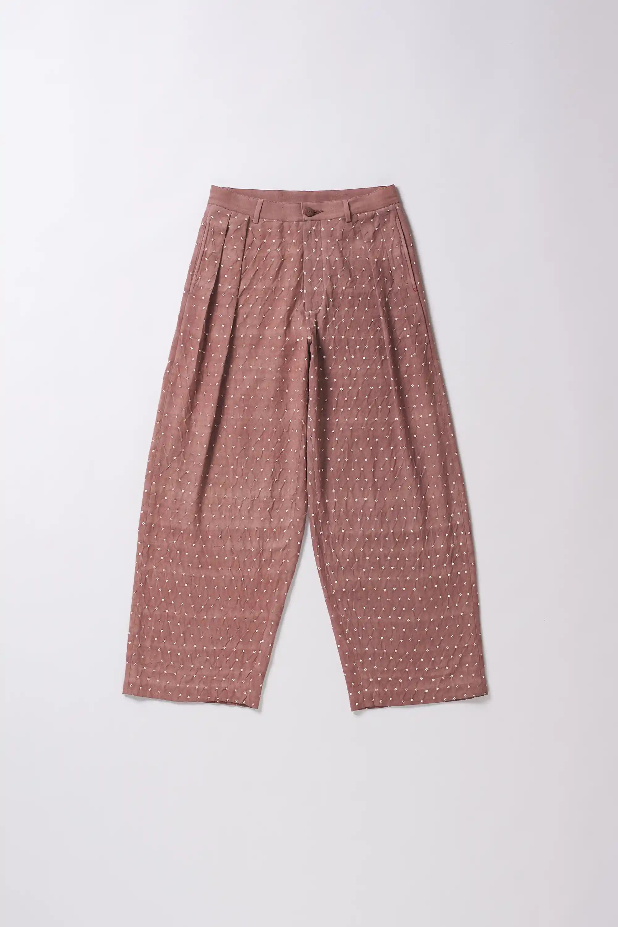 Old rose bandhani trouser